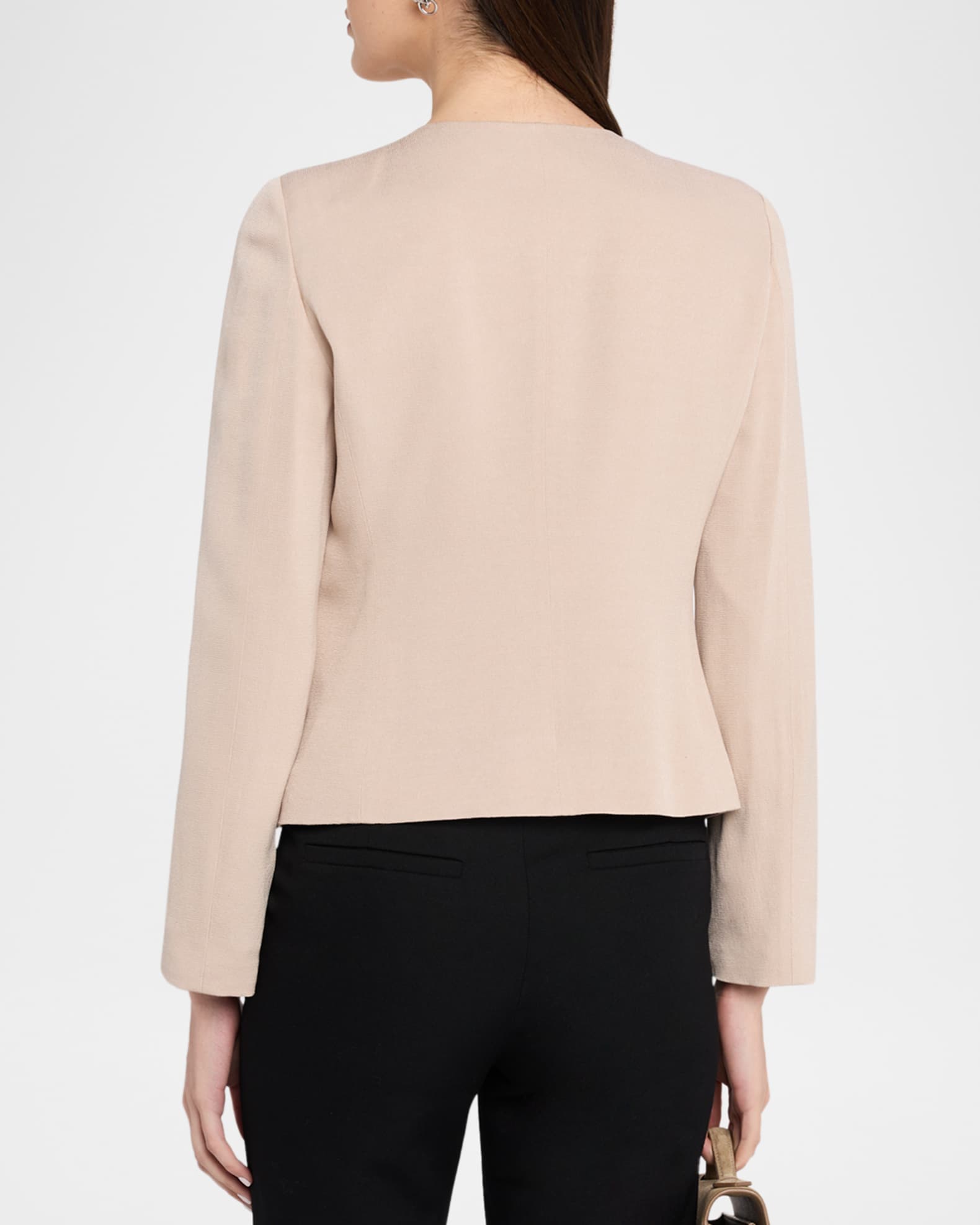 Emporio Armani Ruffle-Trim Twill Jacket | Neiman Marcus