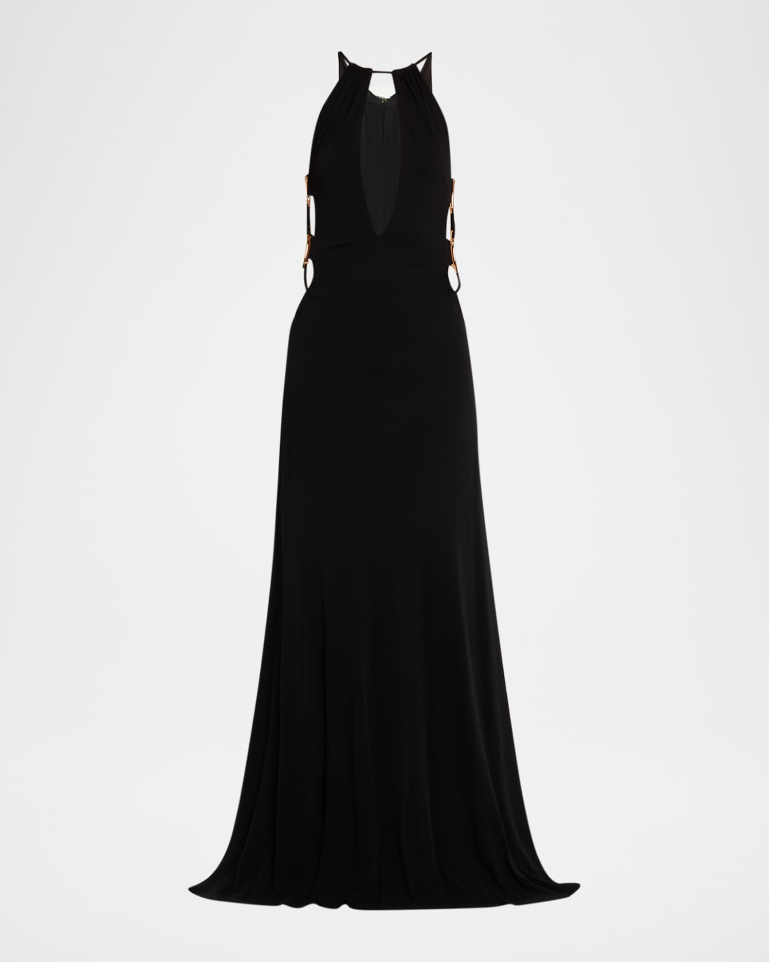 Ramy Brook Helen Floral-Print Halter Column Gown | Neiman Marcus