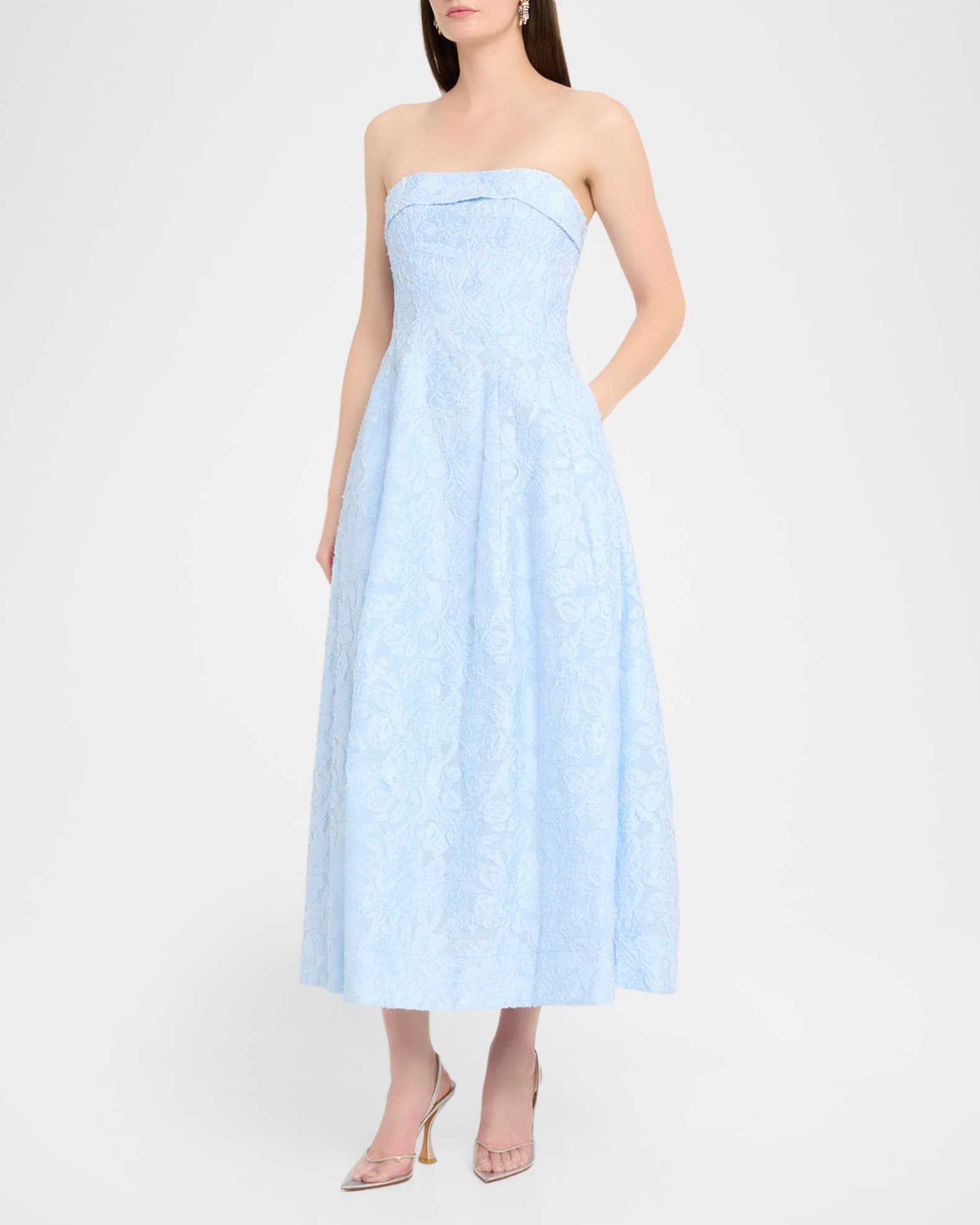 SIMKHAI Women's Valeria Jacquard Midi-Dress - Tidepool - Size 8