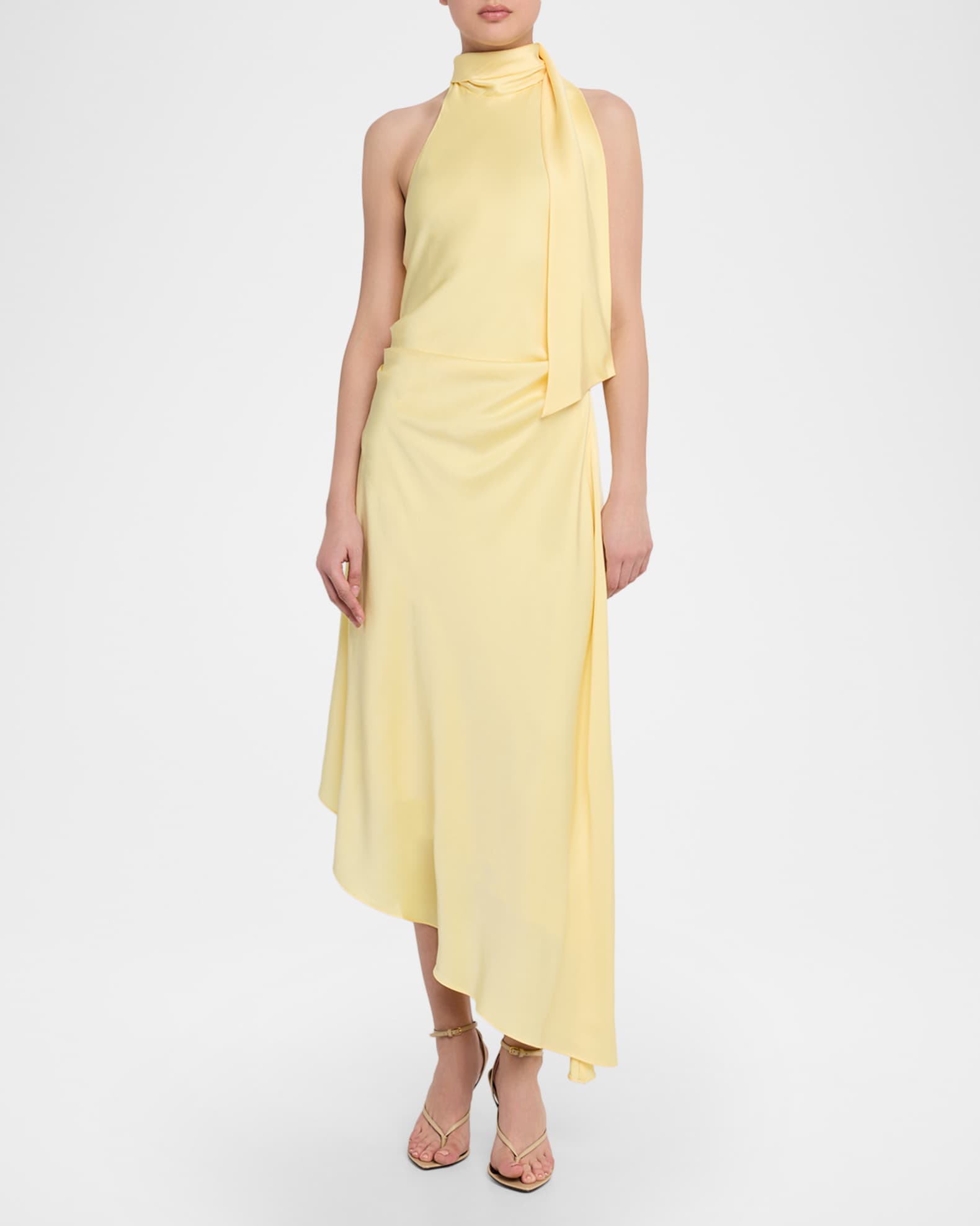 Simkhai Women's Monica Satin Midi Dress - Yellow - Size 8 - Buttercream