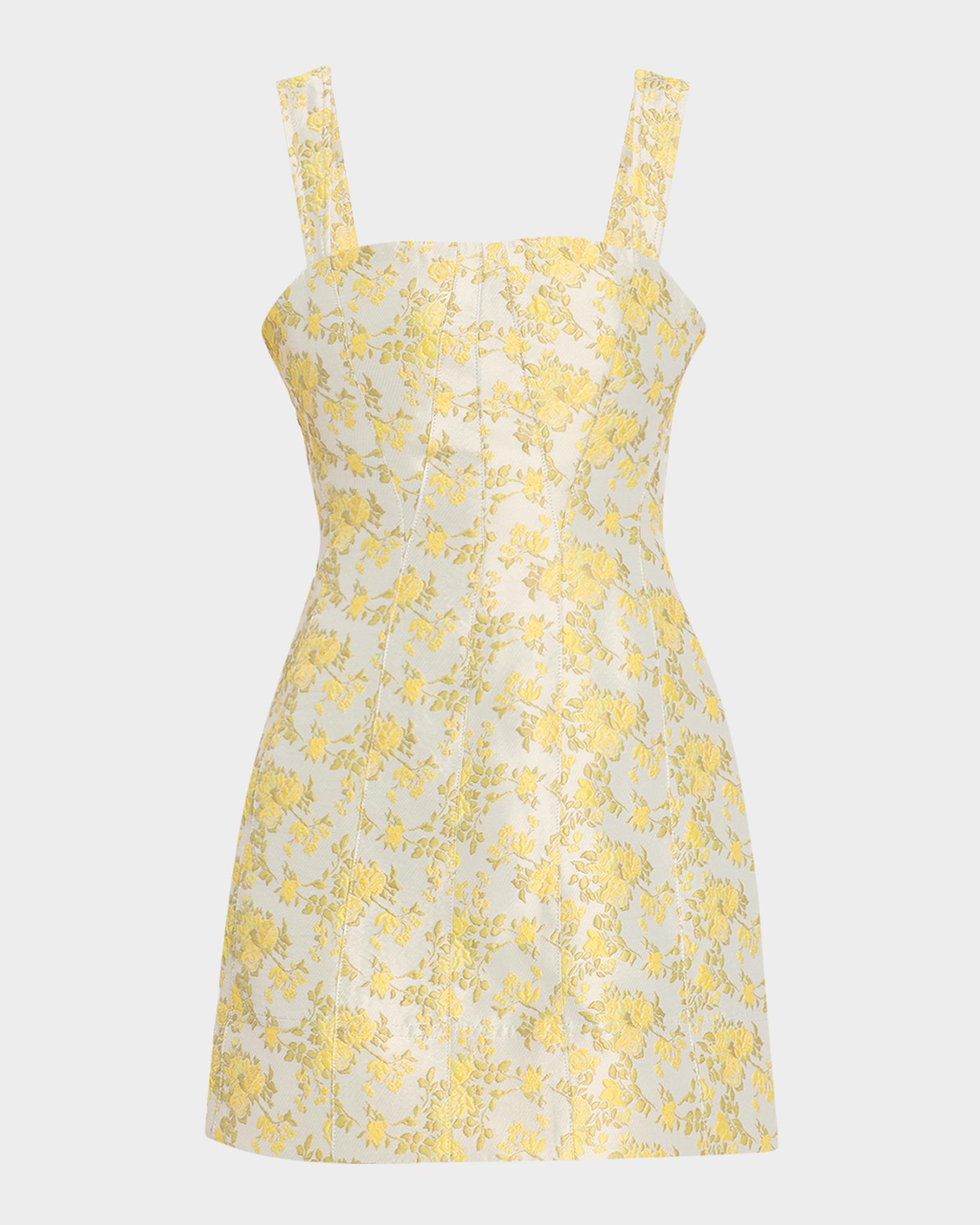 SIMKHAI Lydia Square-Neck Floral Jacquard Mini Dress | Neiman Marcus