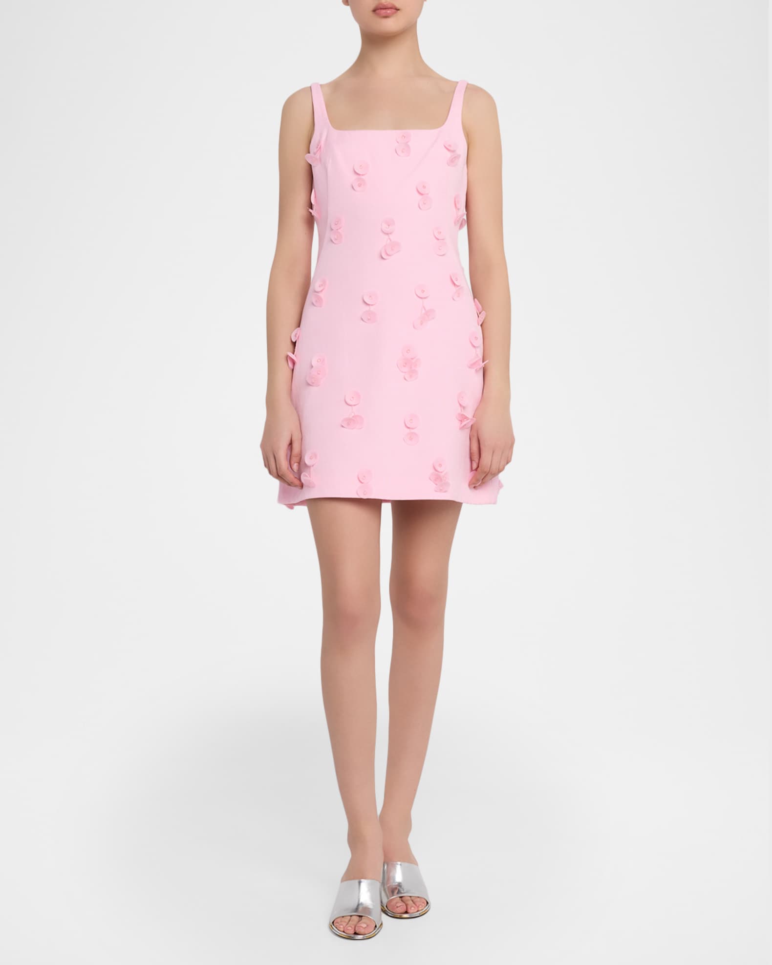 knee length dresses for ladies Daisy Square Neck Fit & Flare Mini Dress  Shop American Threads Pink / L
