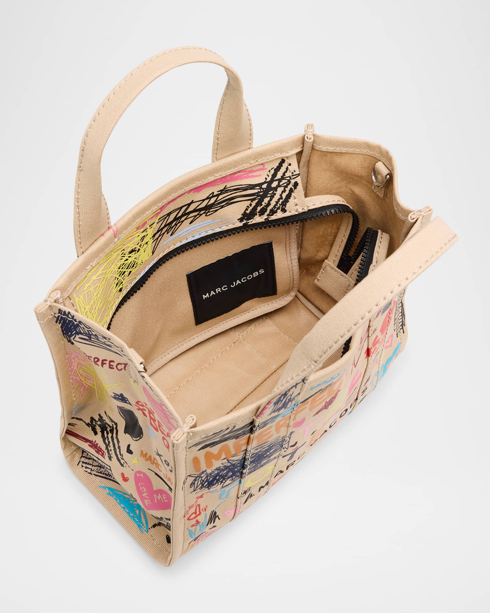 Marc Jacobs The Punk Scribble Canvas Small Tote Bag | Neiman Marcus