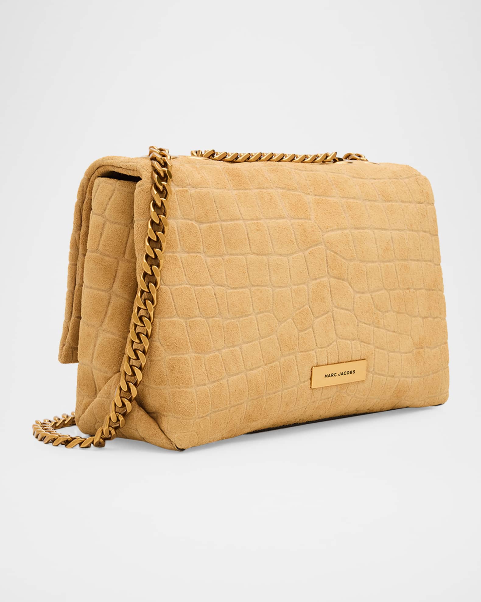 Marc Jacobs The Croc-Embossed Suede Slim Dual Convertible Shoulder