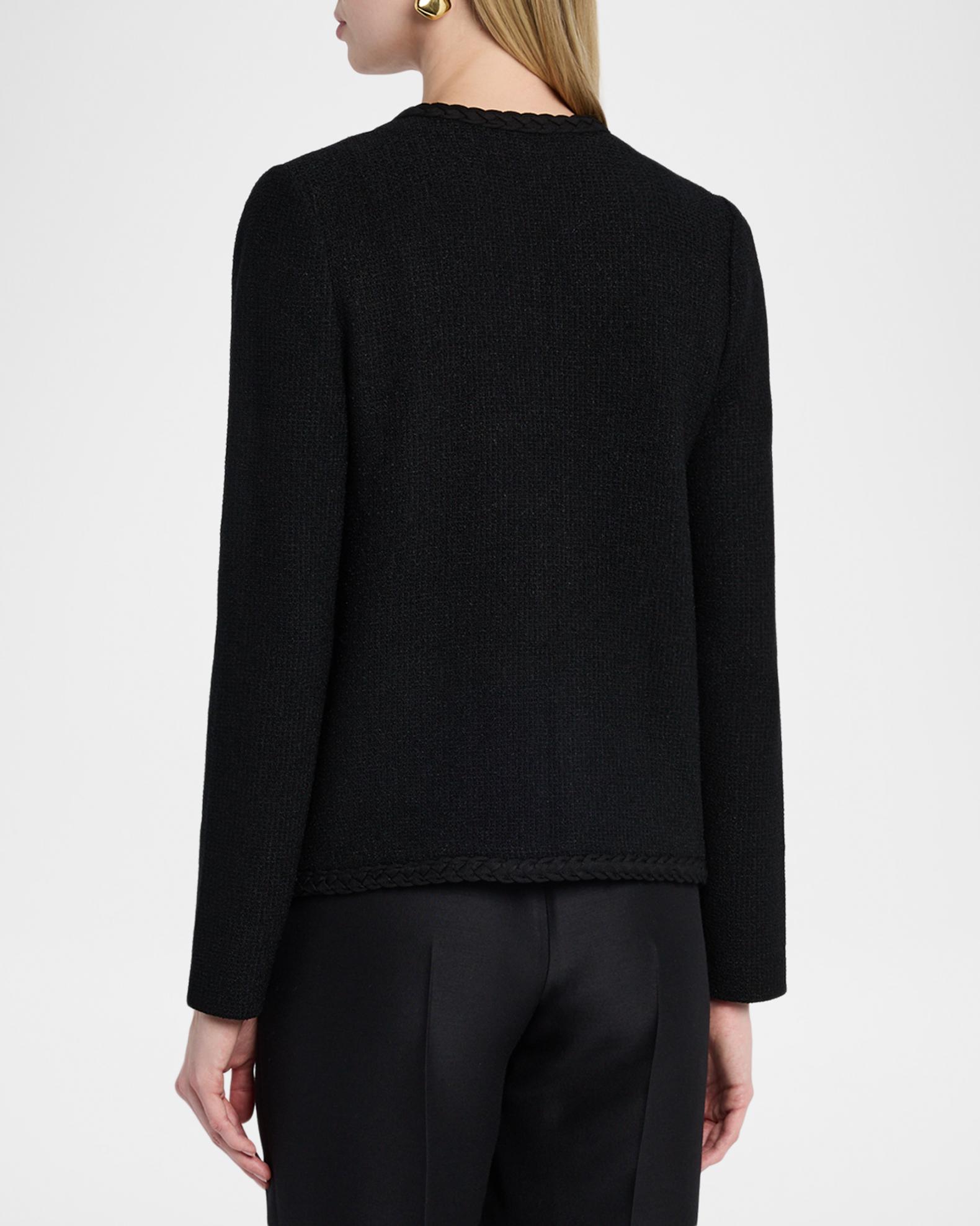 Misook Relaxed Braid-Trim Tweed Jacket | Neiman Marcus