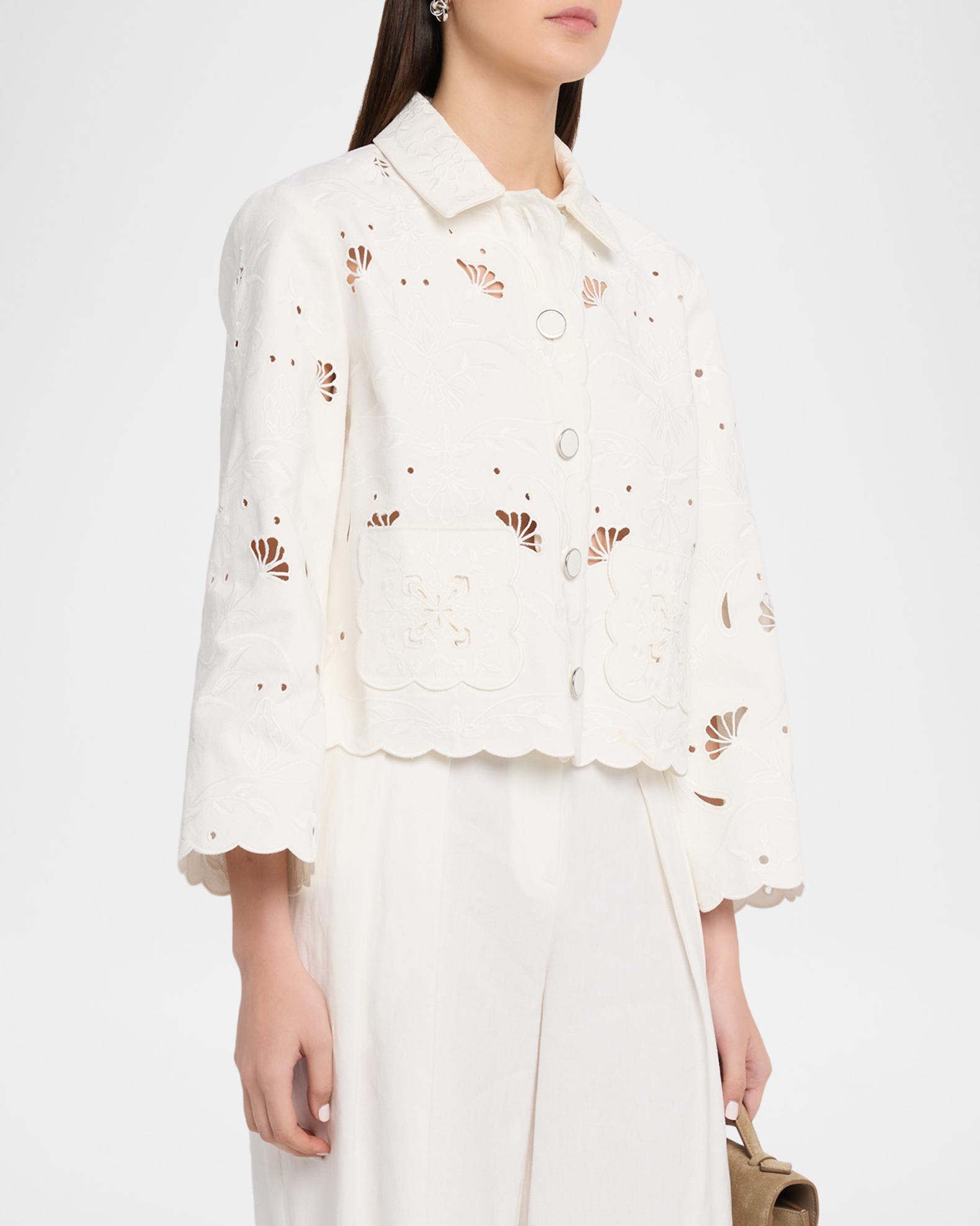 Elie Tahari Marianna Eyelet Embroidered Cotton Jacket | Neiman Marcus