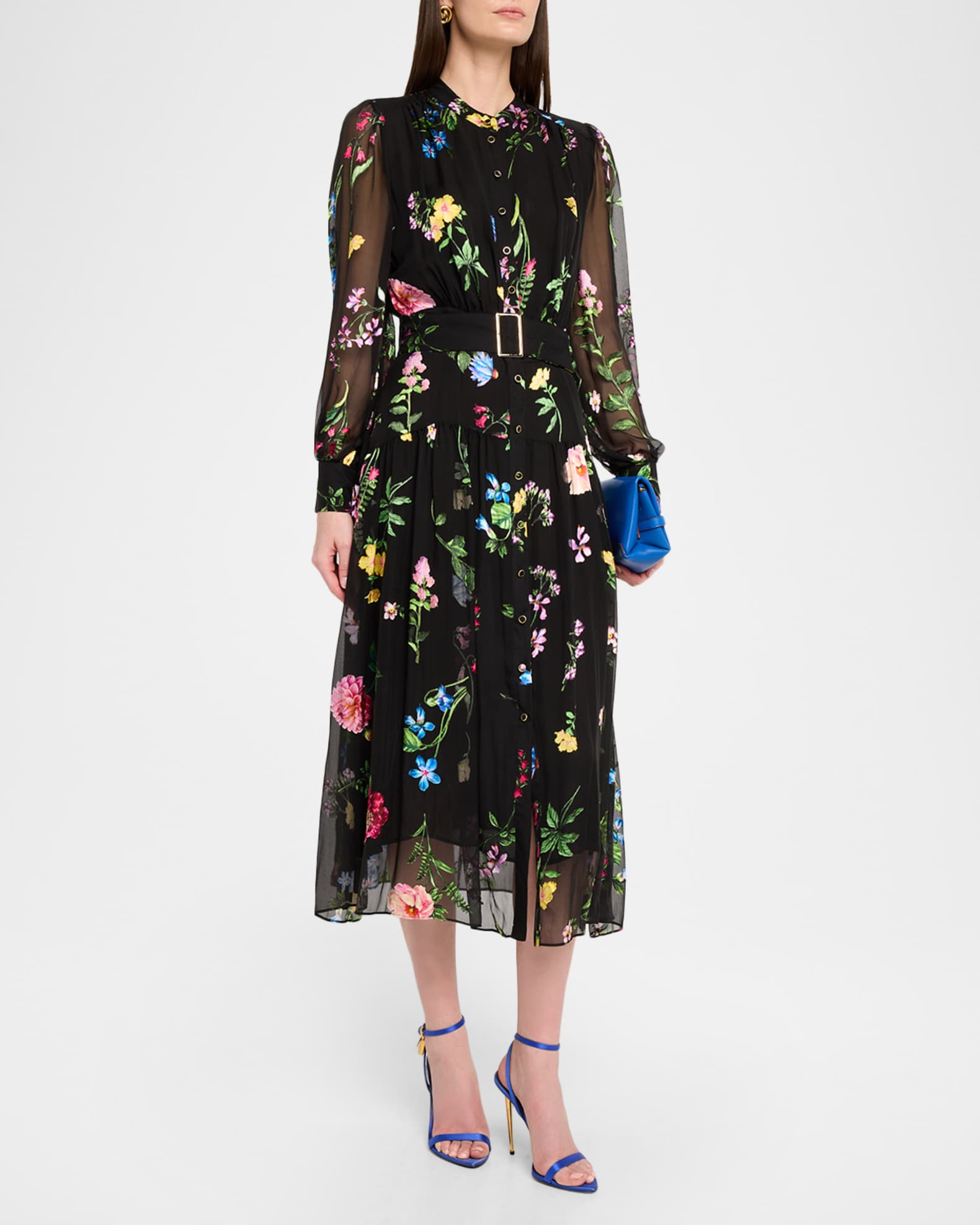 chinese dress ladies Kaylani Floral Midi Dress