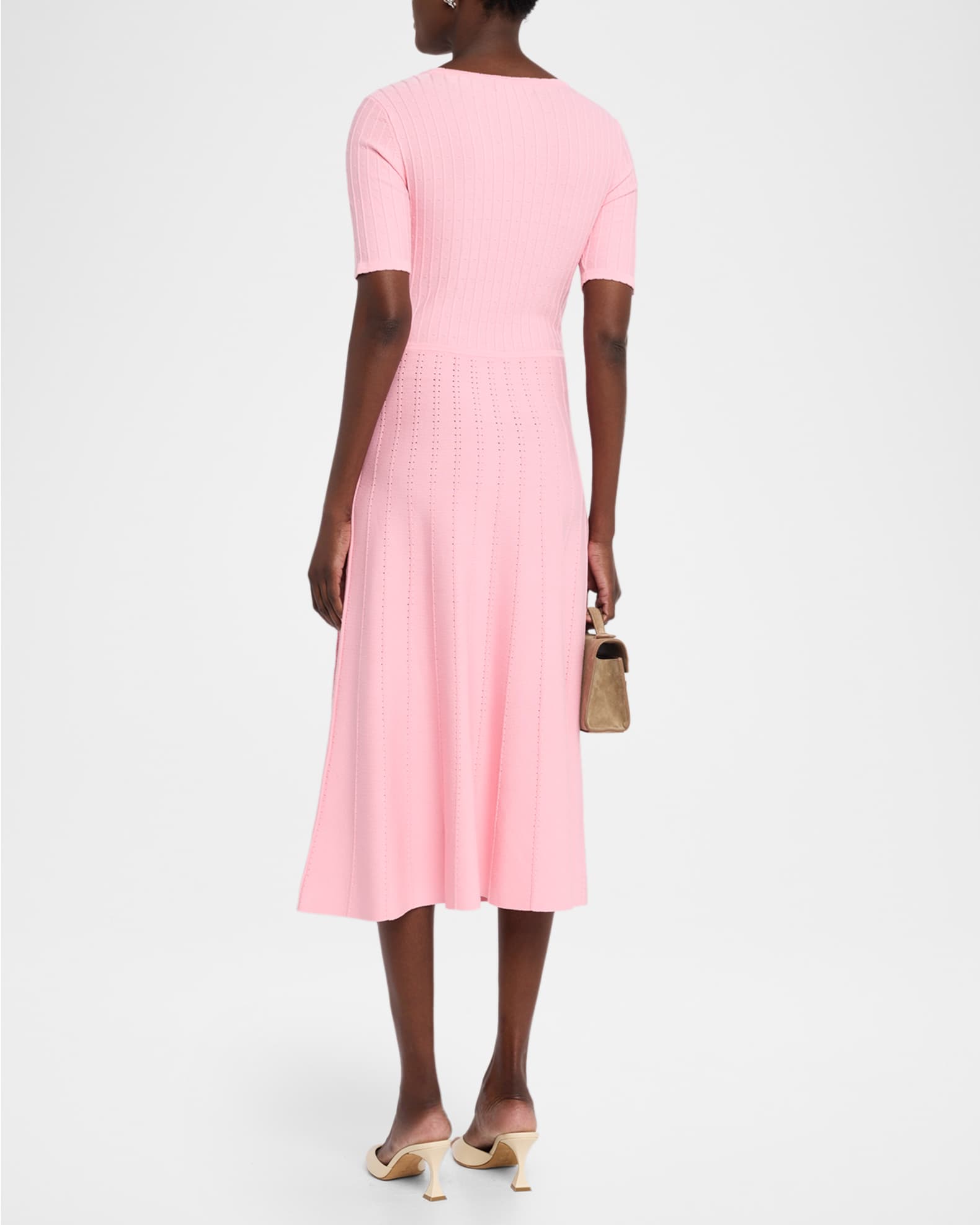 knee length dresses for ladies Bravado Striped Midi Sweater Dress (Pink Multi) – Stylish Diva Boutique