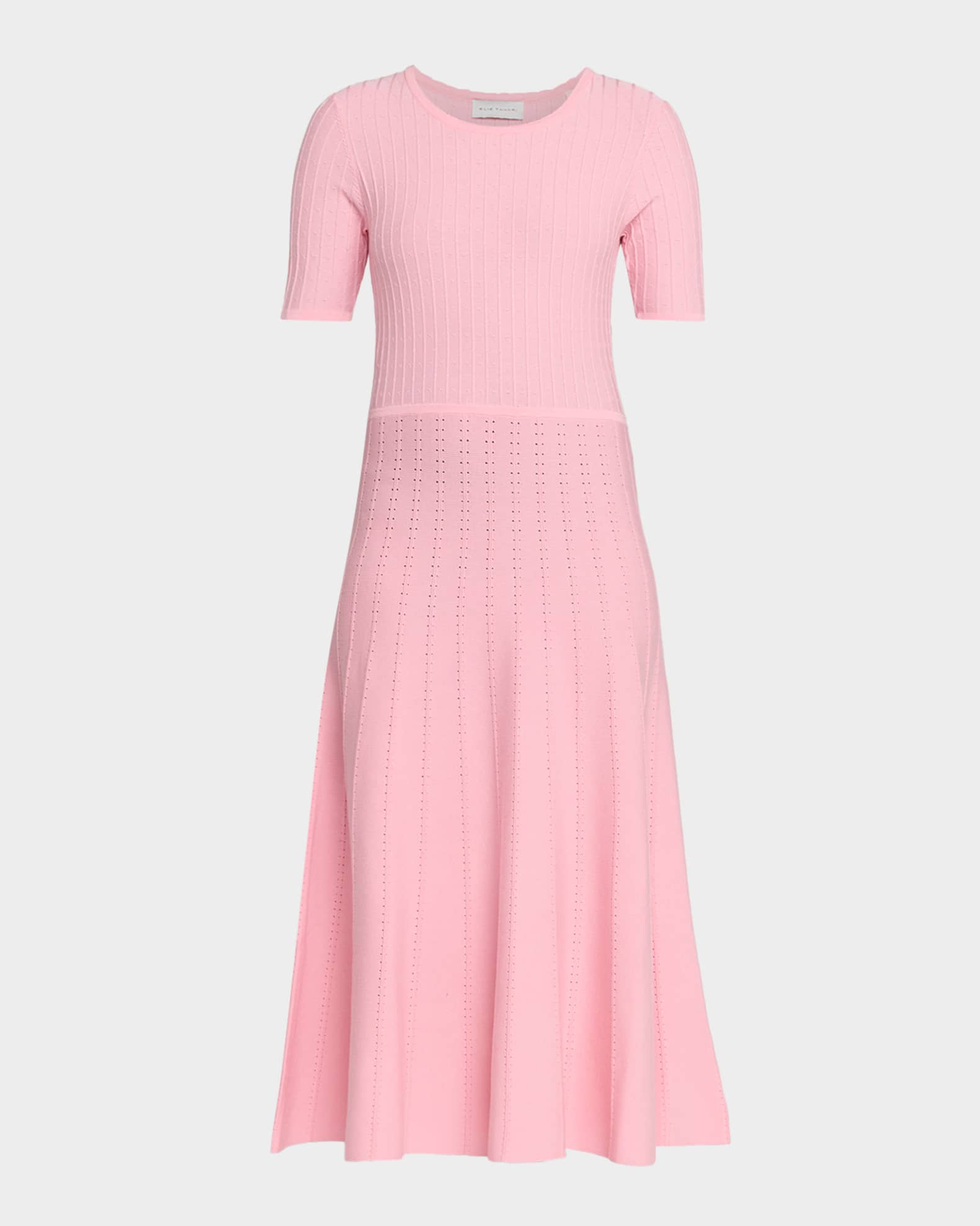 open lace back dress Ribbed-Trim Sweater Dress