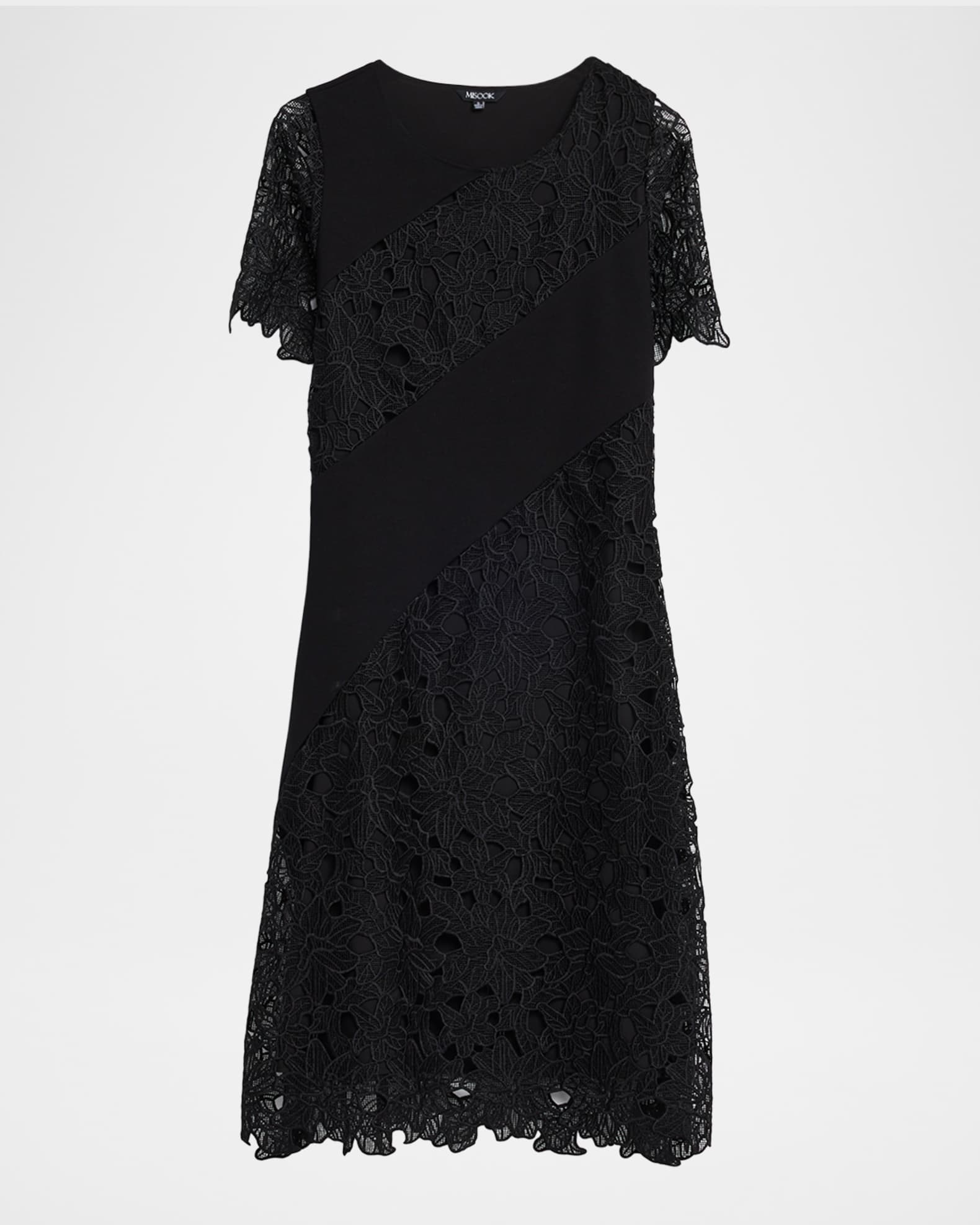 Misook A-Line Floral Lace Midi Dress | Neiman Marcus