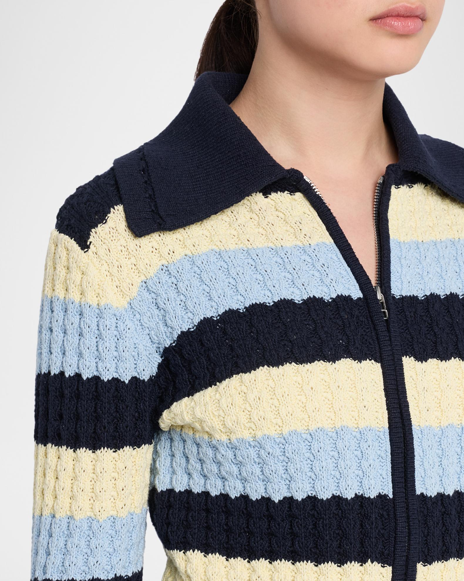 Guest in Residence Kirby Striped Cable-Knit Jacket | Neiman Marcus