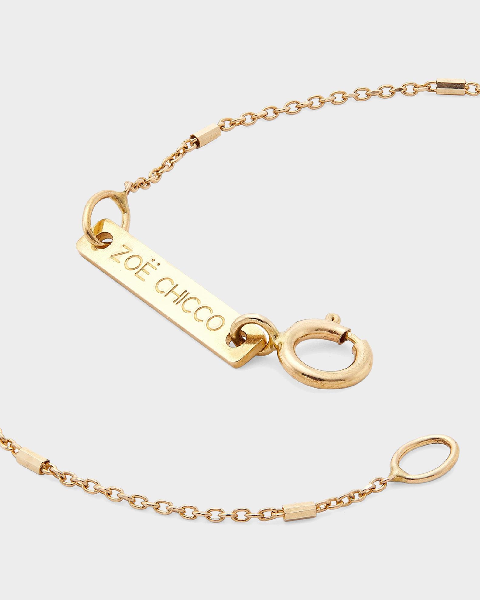 Zoe Chicco 14K Yellow Gold Diamond Mom Dog Tag Necklace | Neiman Marcus