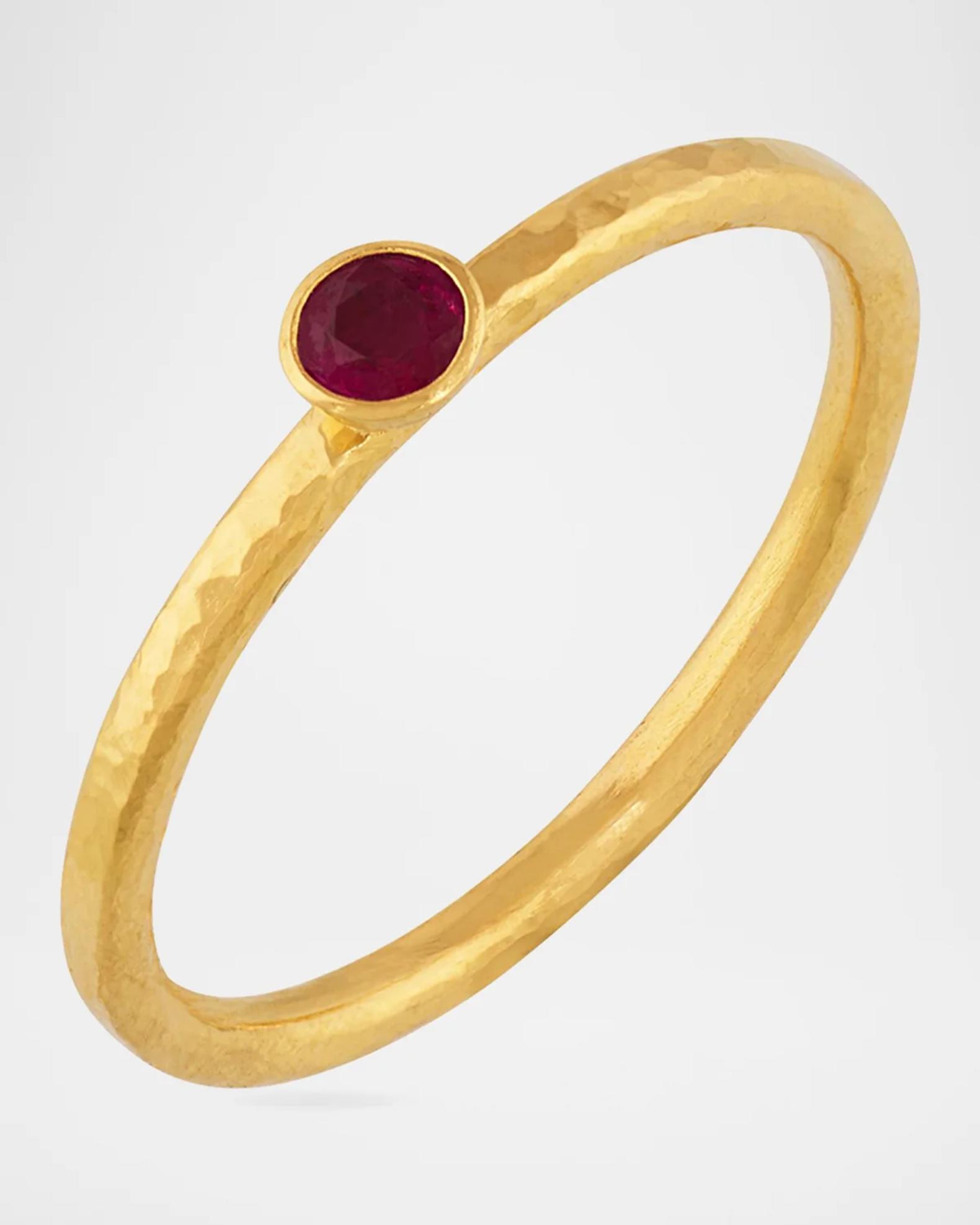 Gurhan Prism 22K Yellow Gold & Ruby Stacking Ring | Neiman Marcus