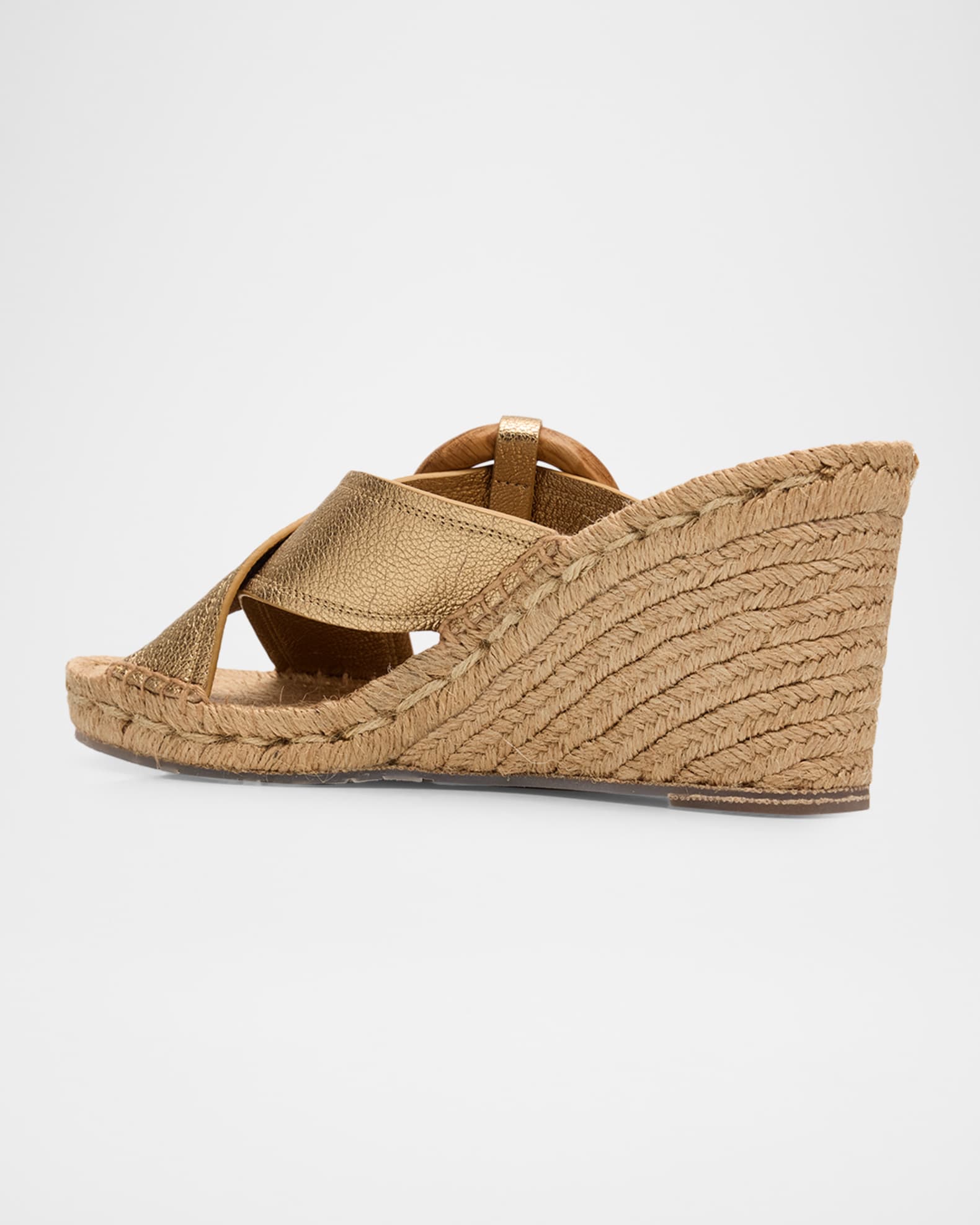 Pedro Garcia 75mm Orys Laminated Leather Crisscross Wedge
