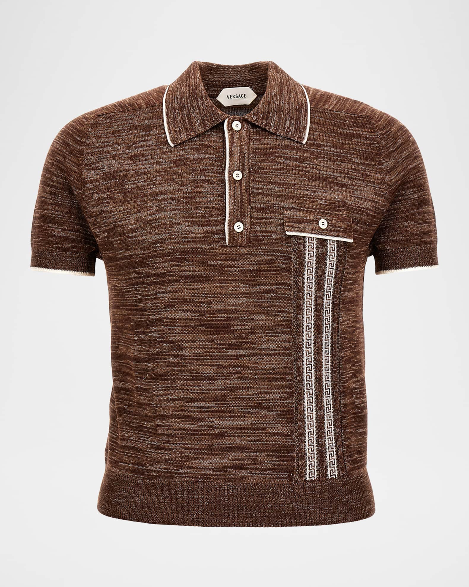 Versace Men's Mouline Jacquard Knit Polo | Neiman Marcus