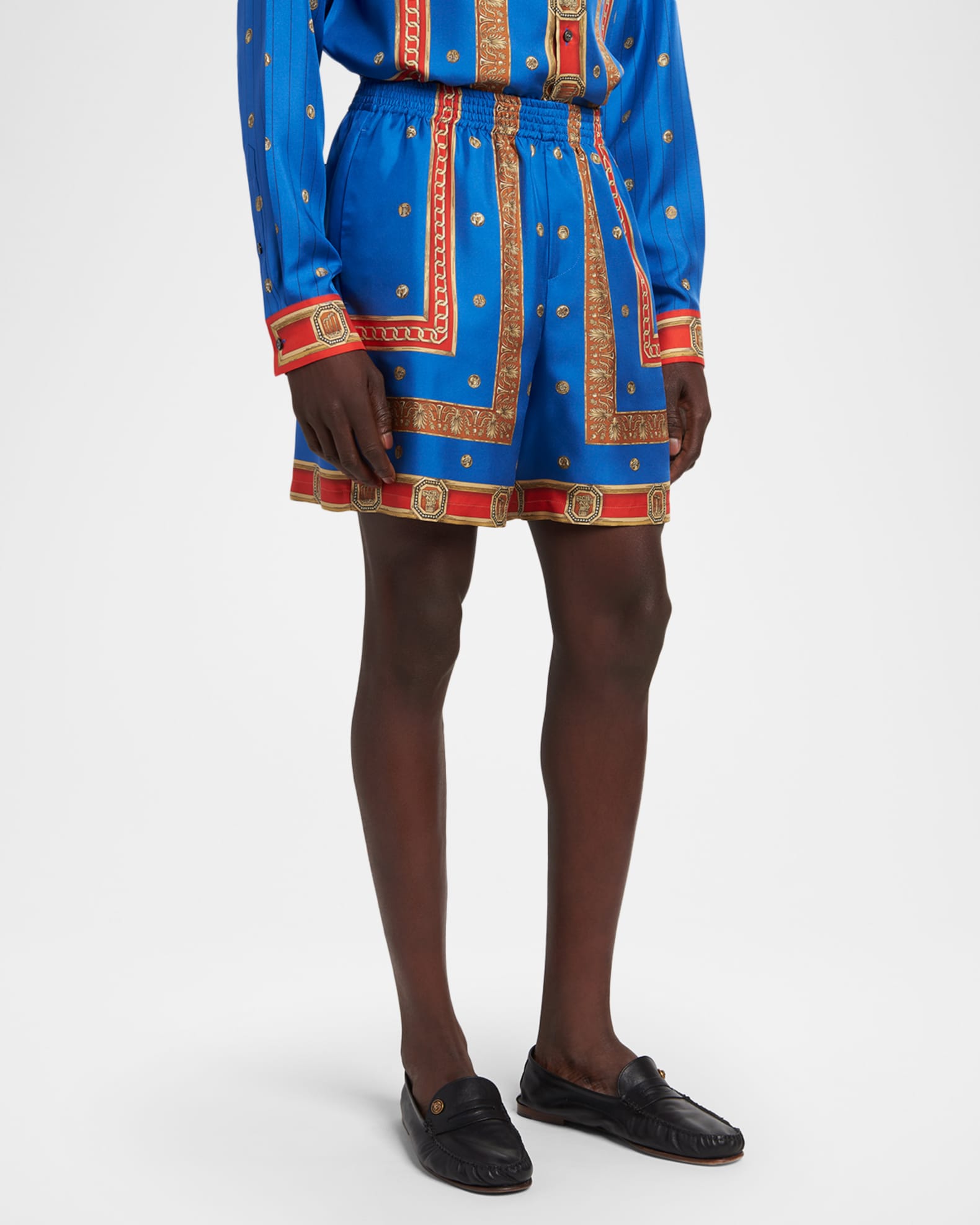 Versace Men's Underwater Barocco Silk Shorts | Neiman Marcus