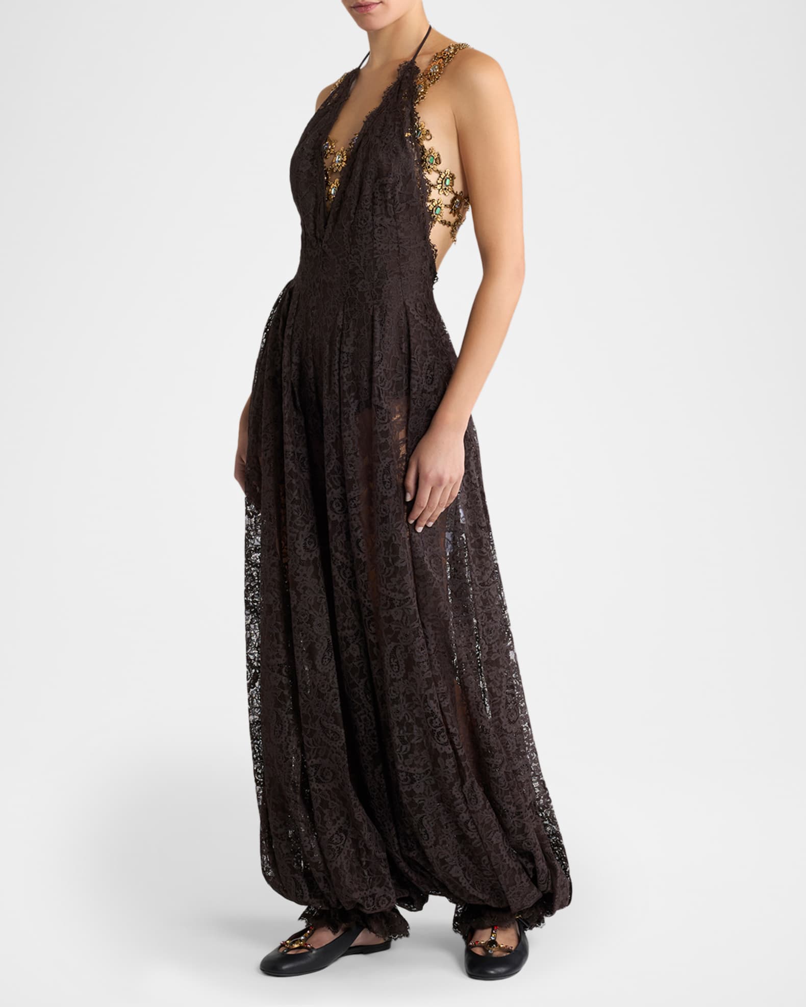 womens halter neck maxi dress Goldfoil Halter Neck Maxi Dress Olive main image 1