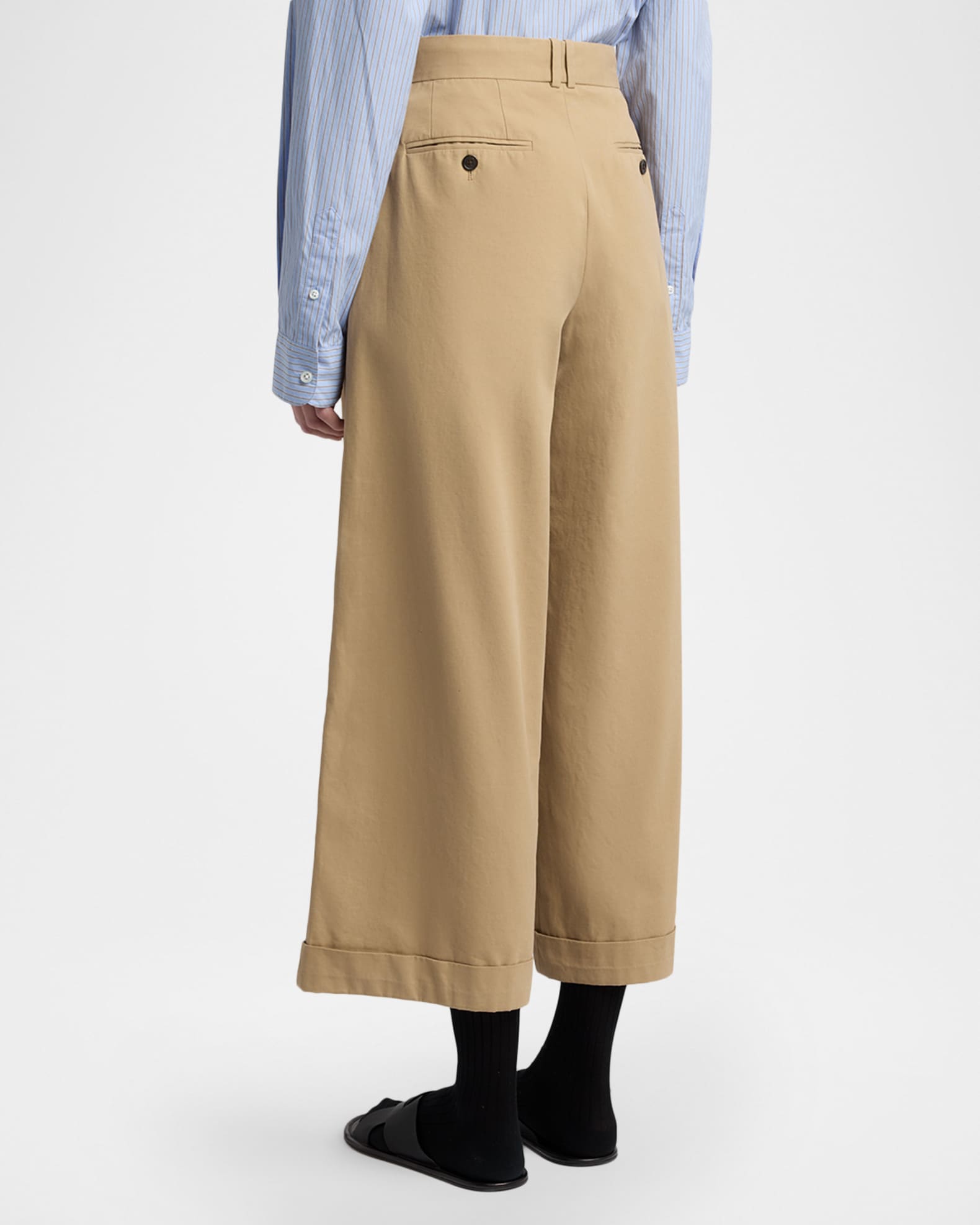 THE ROW Lior Cotton & Cashmere Wide-Leg Pants | Neiman Marcus display picture 1