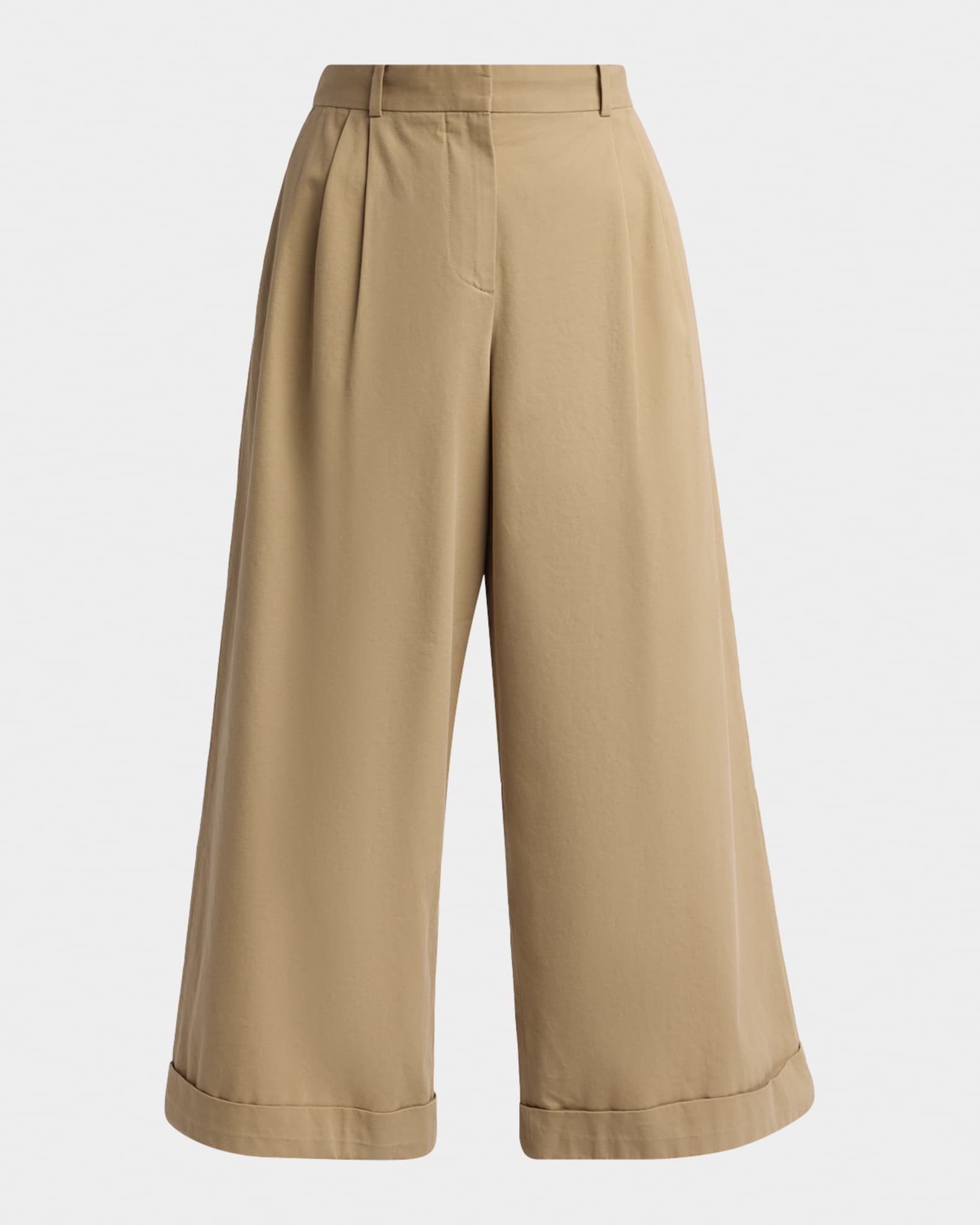 THE ROW Lior Cotton & Cashmere Wide-Leg Pants | Neiman Marcus display picture 1