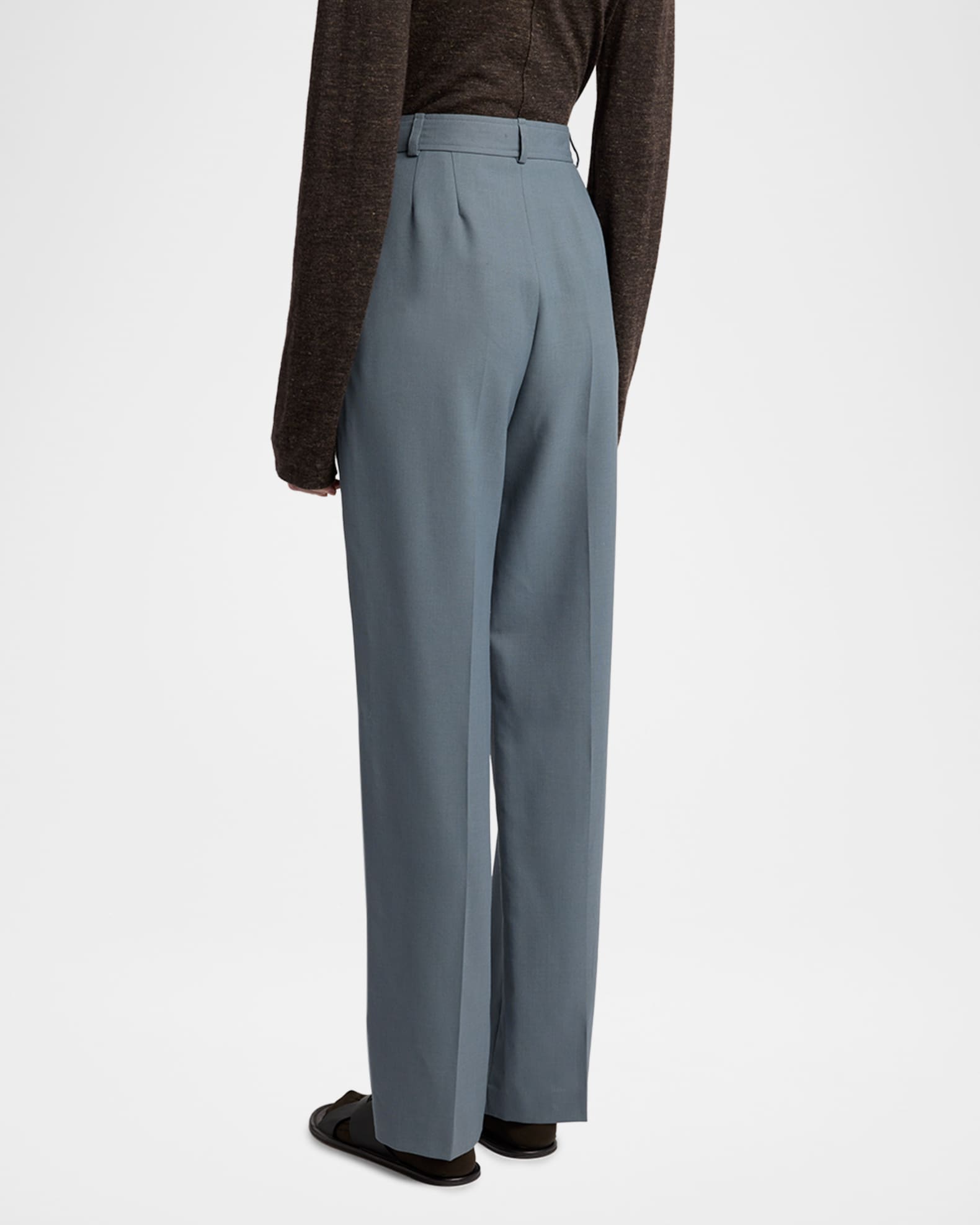 WIRROW　WOOL LINEN TAPERED SLACKS THE ROW Ragnar Tapered Wool Suiting Pants | Neiman Marcus