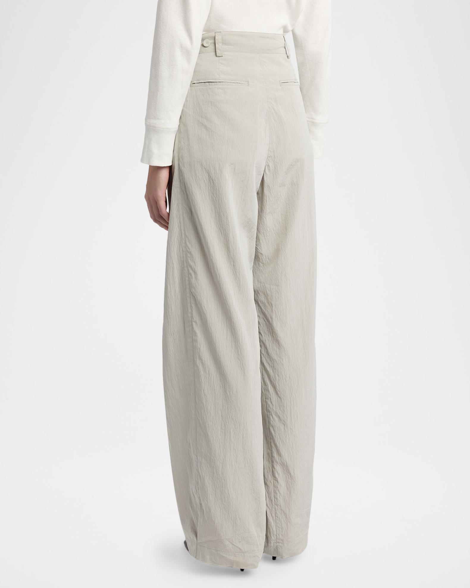 The Row Iven Low-Rise Crinkled Barrel-Leg Pants | Neiman Marcus
