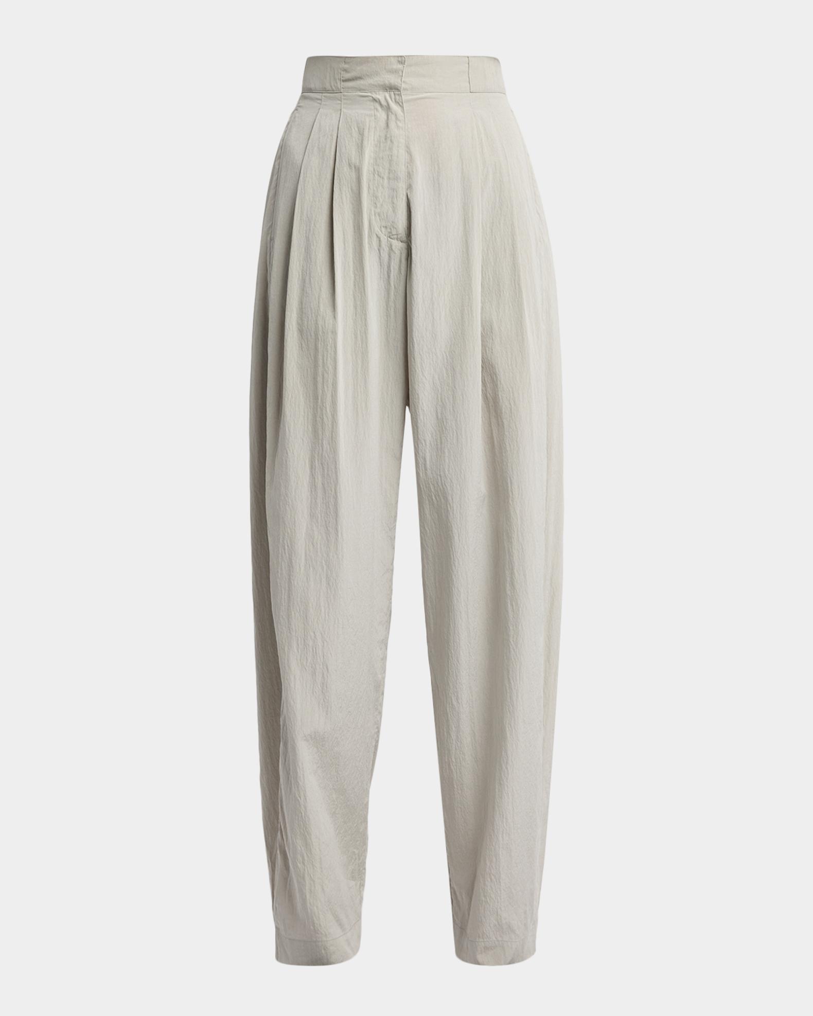 The Row Iven Low-Rise Crinkled Barrel-Leg Pants | Neiman Marcus
