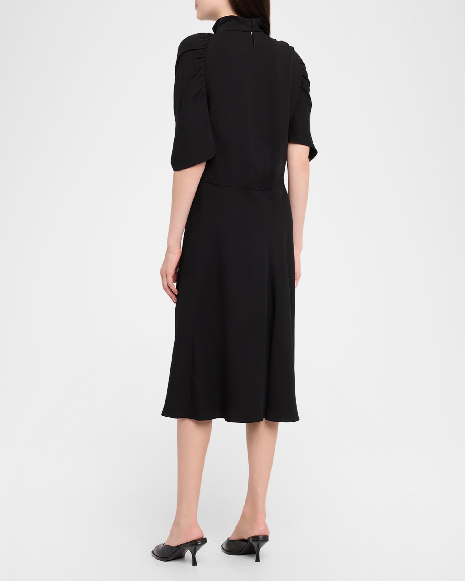 silk midi dress with short sleeves Womens Feather Print Silk Midi Dress with Waist Tie Short Sleeve Silk  Floral Dress