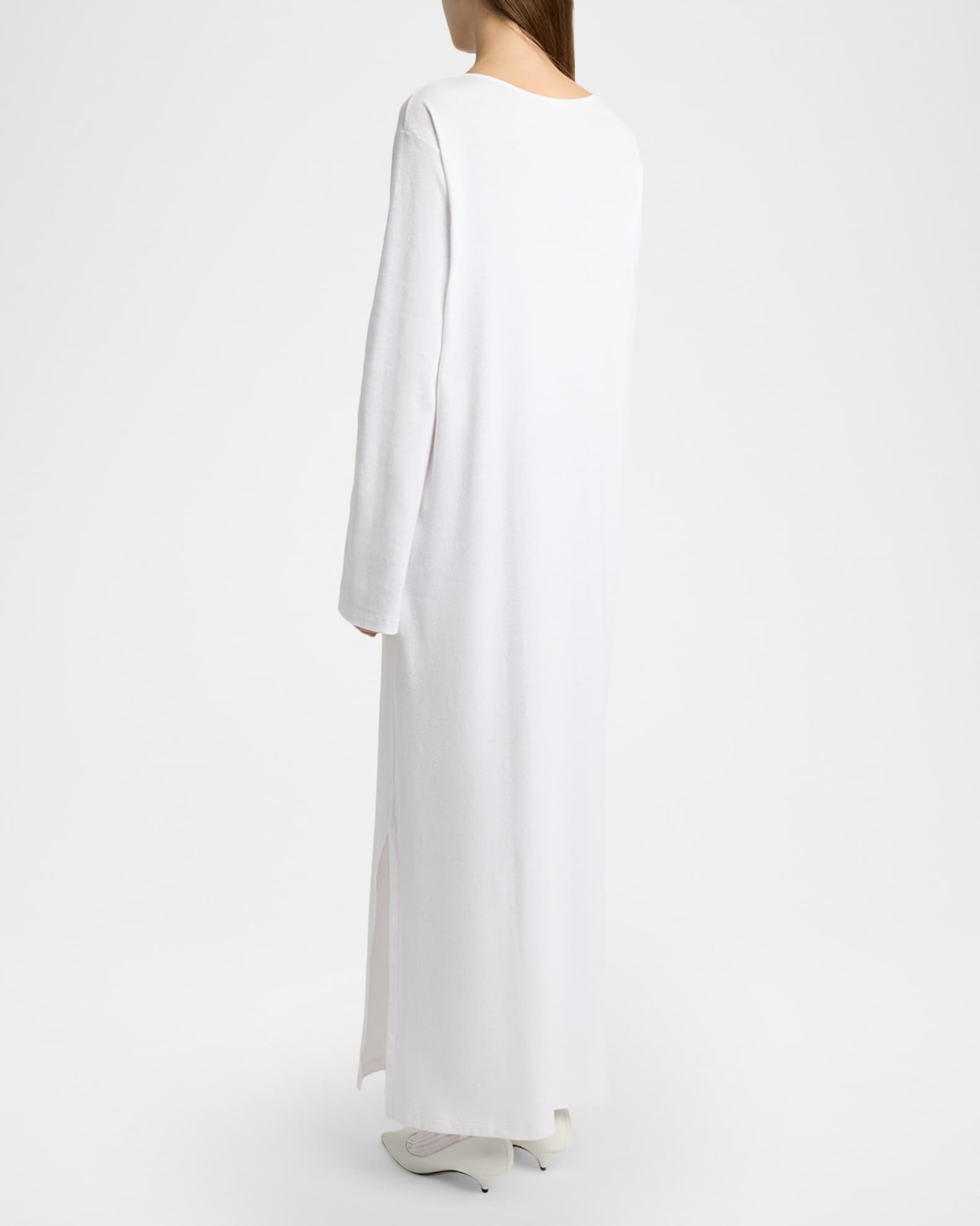 chinese dress ladies Women's White Dress Shirt Dress Cotton Linen Dress Maxi long Dress Date Vacation Polyester Basic Shirt Collar Button Pocket Long Sleeve Summer Spring main image 0