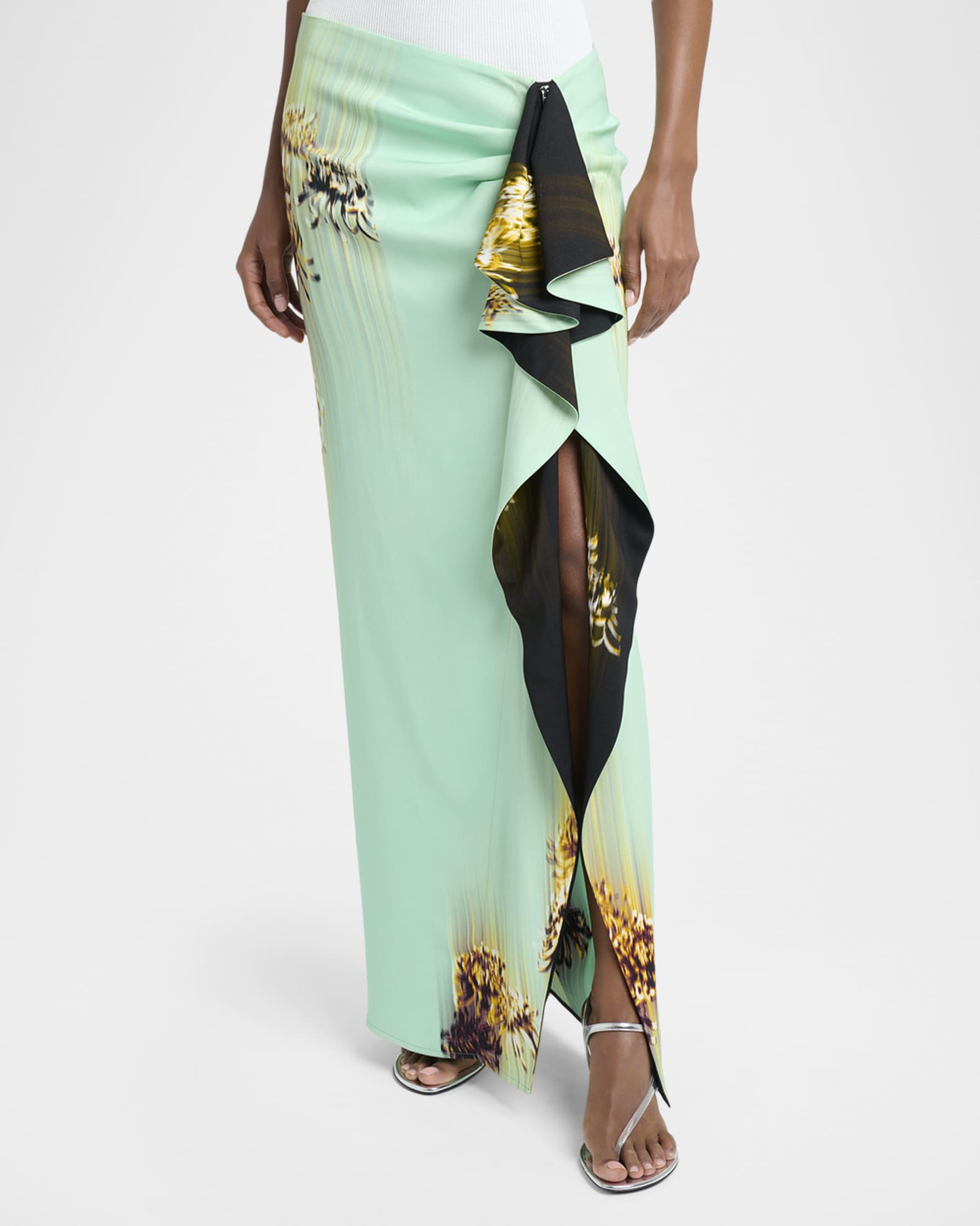 Proenza Schouler Cella Printed Double Crepe Skirt | Neiman Marcus