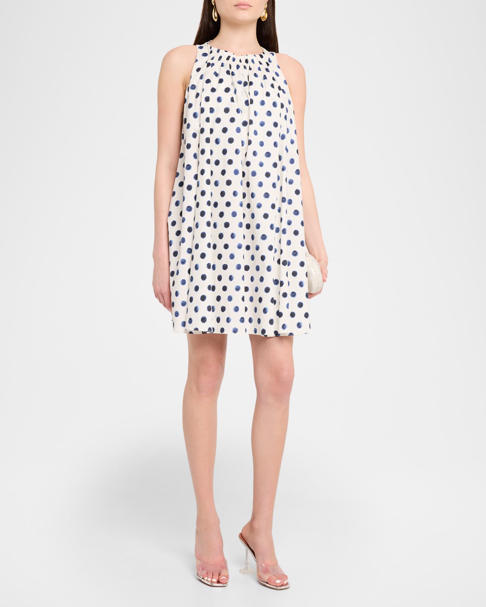 MISA Los Angeles Louisa Polka-Dot Mini Dress | Neiman Marcus