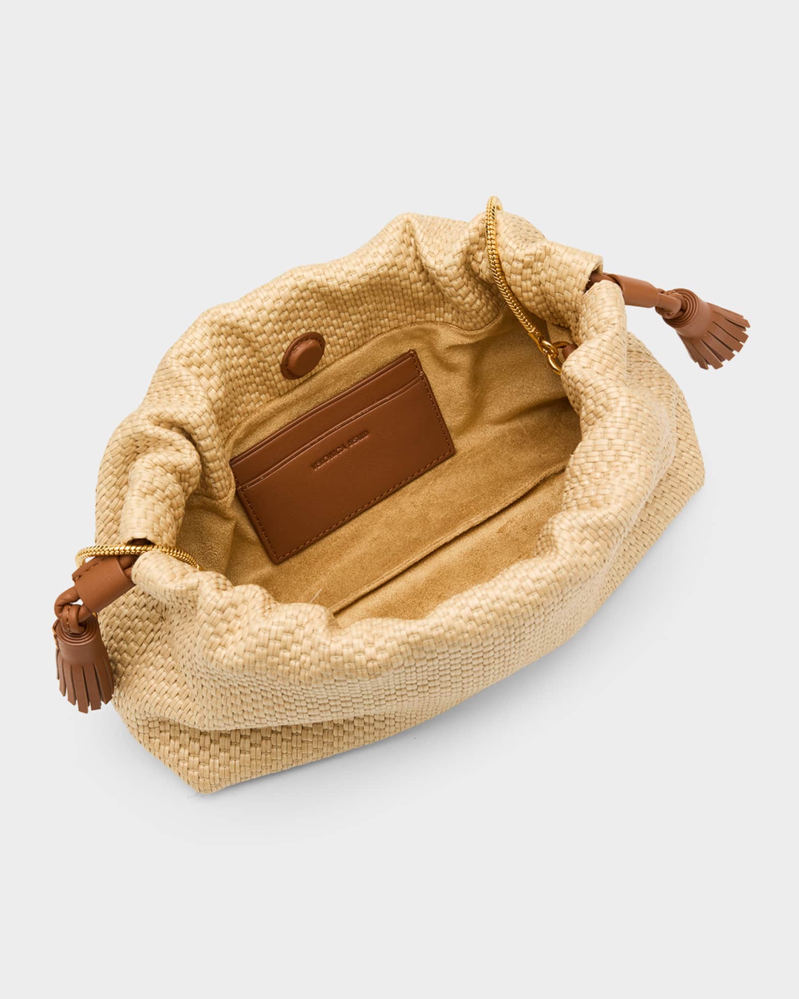 Veronica Beard Stash Small Raffia Drawstring Shoulder Bag | Neiman