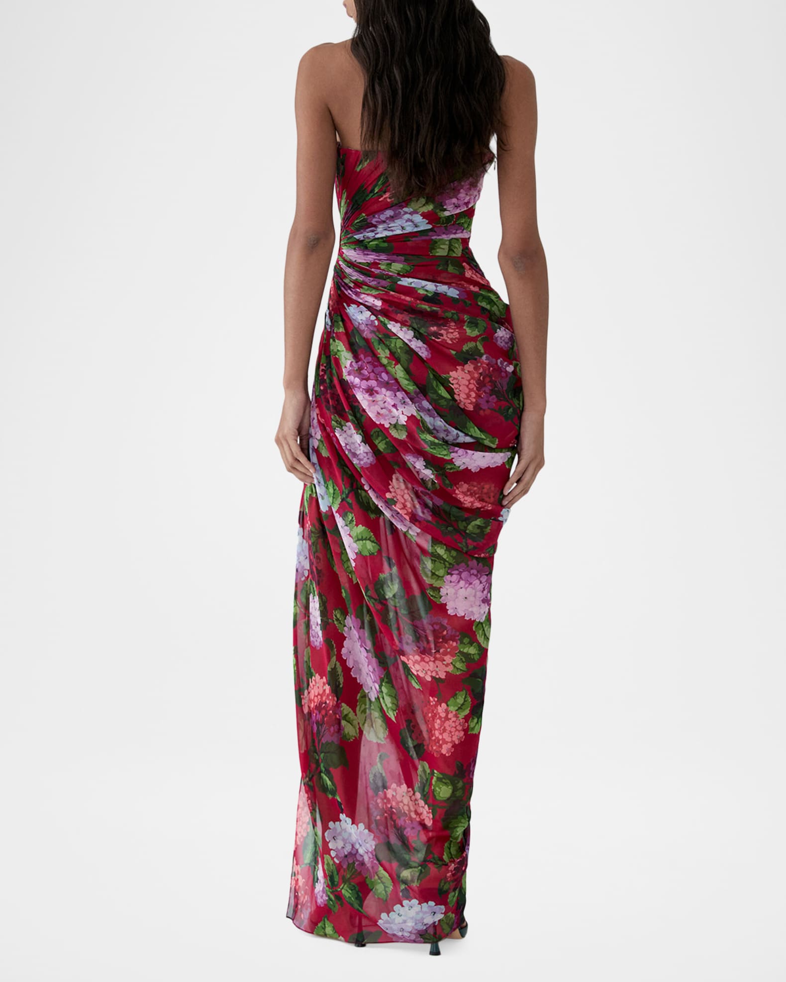 hydrangea chiffon draped mini dress Hydrangea Chiffon Draped Mini Dress by Oscar de la Renta at THE MILE