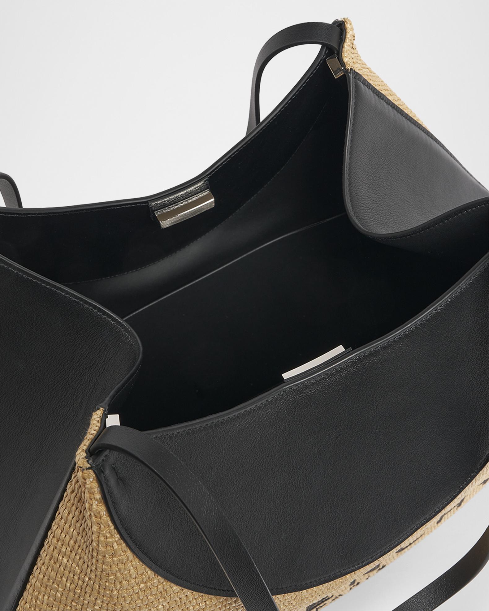 Givenchy Facet Medium Raffia & Leather Shoulder Bag | Neiman Marcus