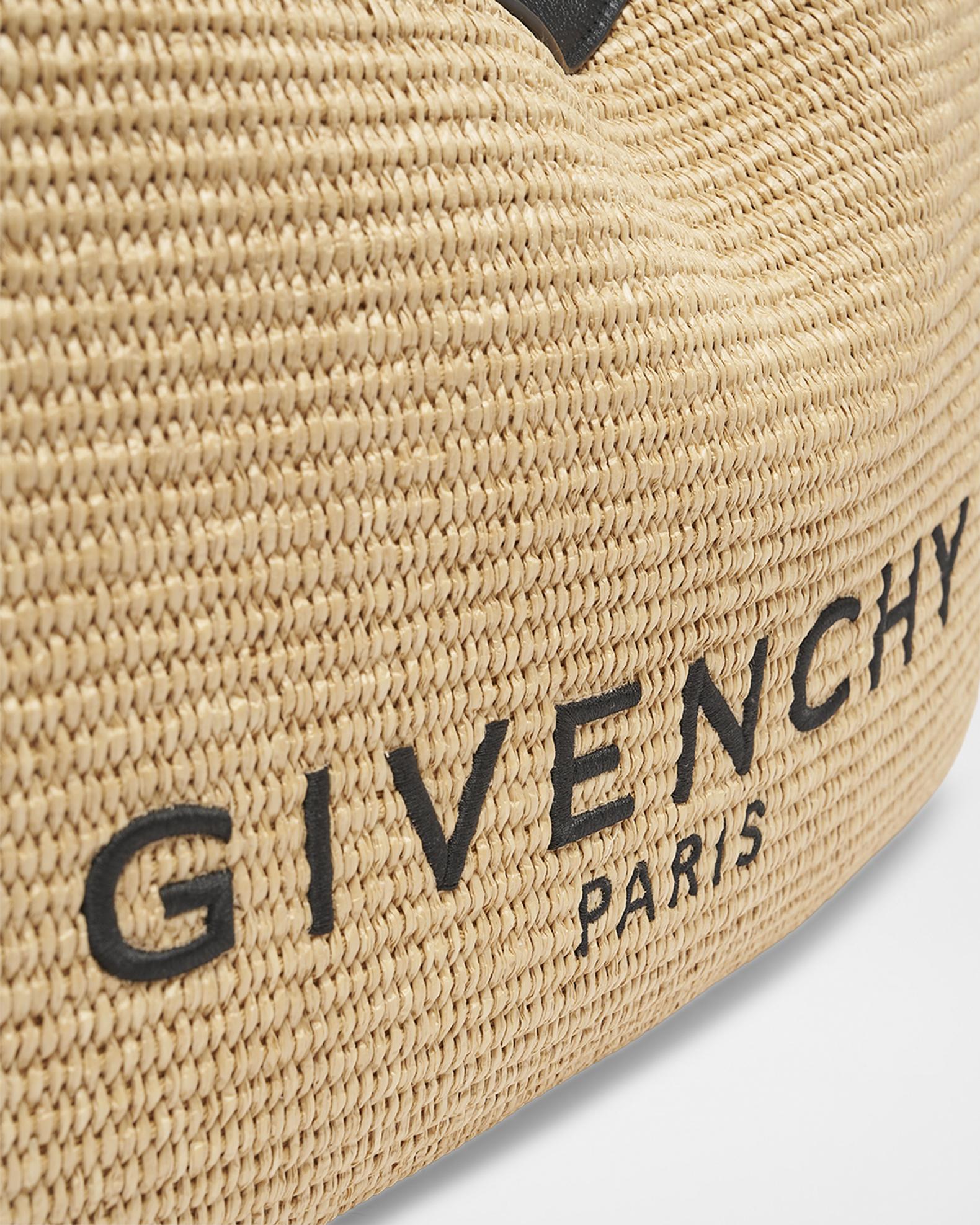 Givenchy Facet Medium Raffia & Leather Shoulder Bag | Neiman Marcus