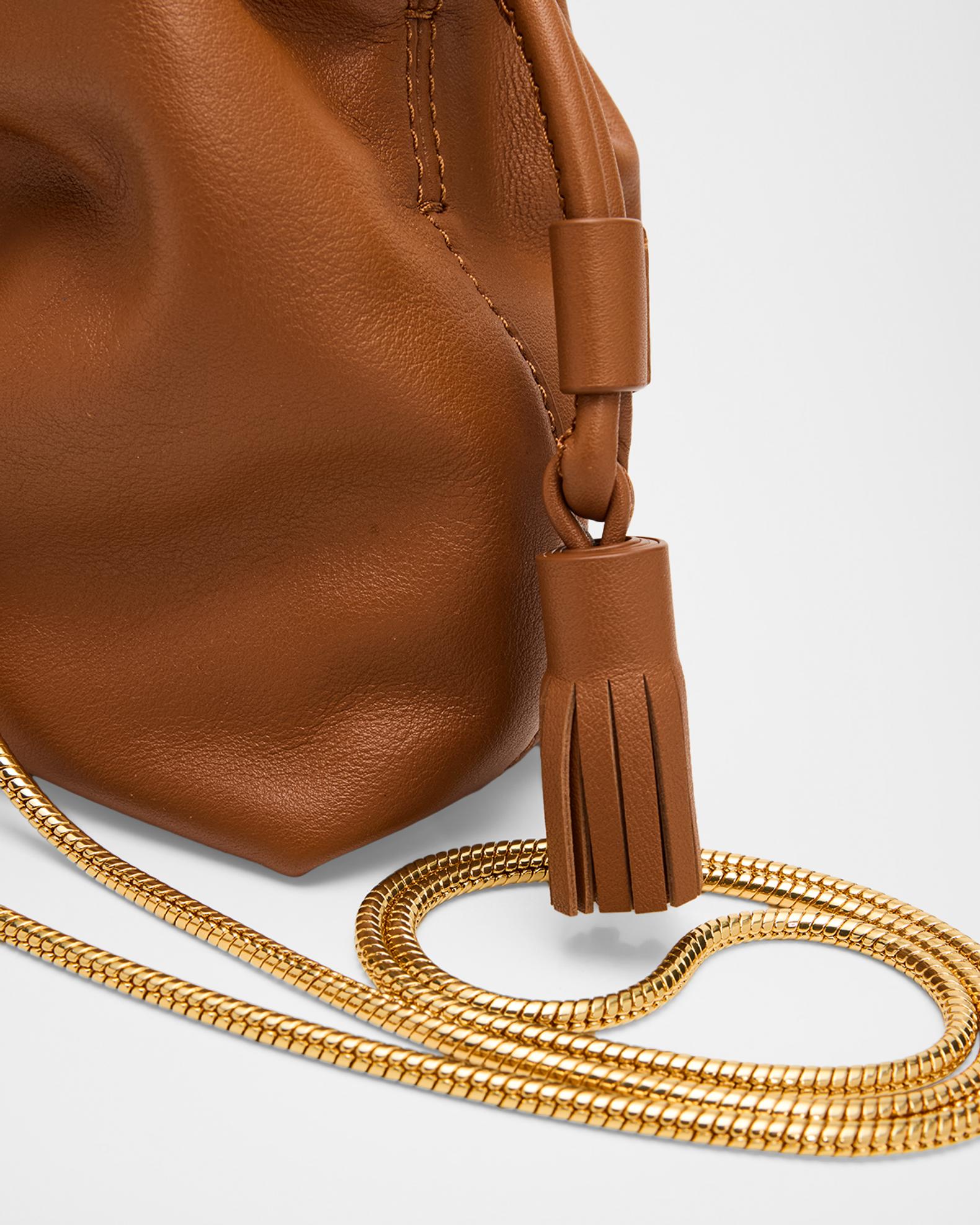 Veronica Beard Stash Small Drawstring Leather Clutch Bag | Neiman Marcus
