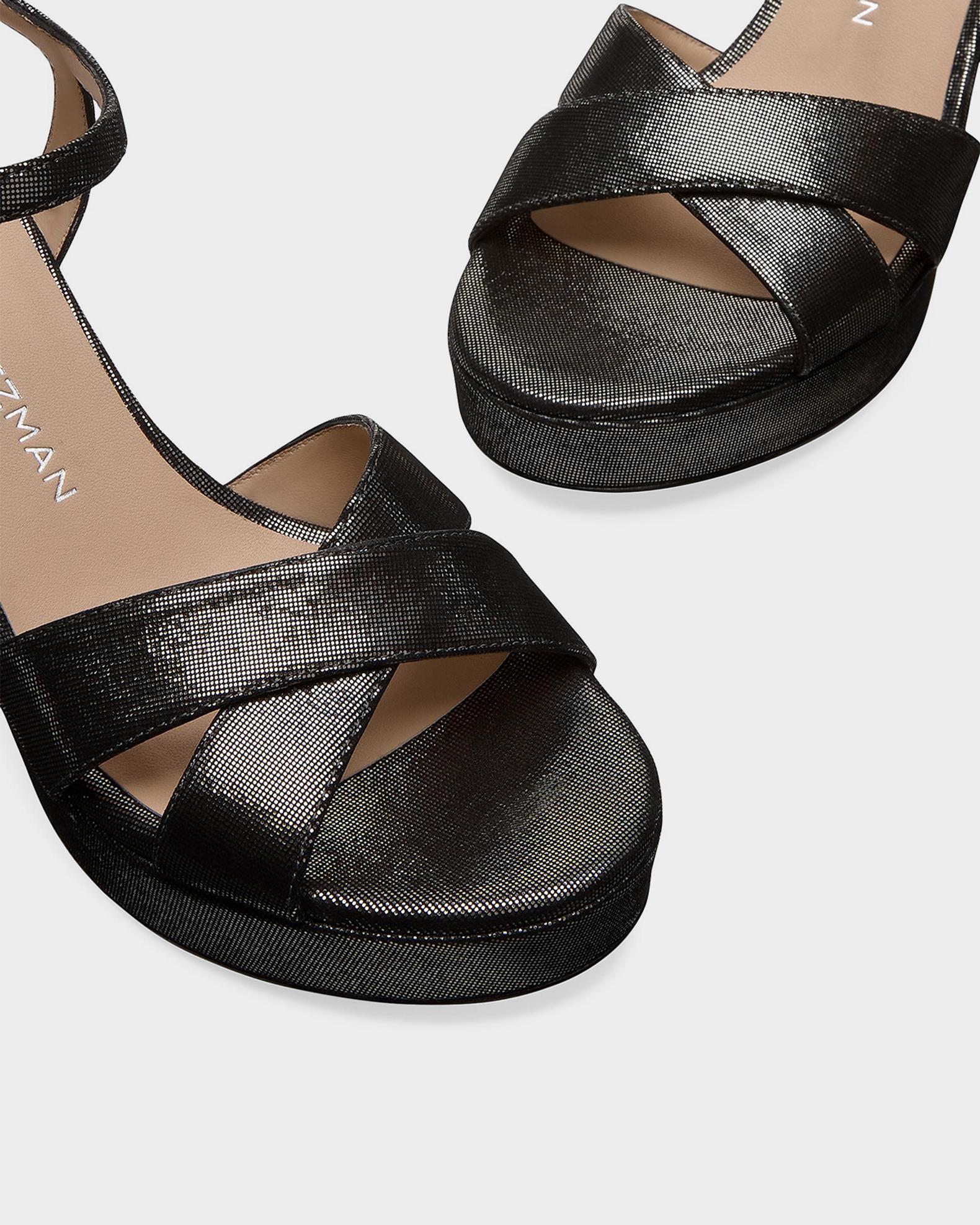Stuart Weitzman 80mm Dayna Leather Noir Platform Sandals  display picture 1