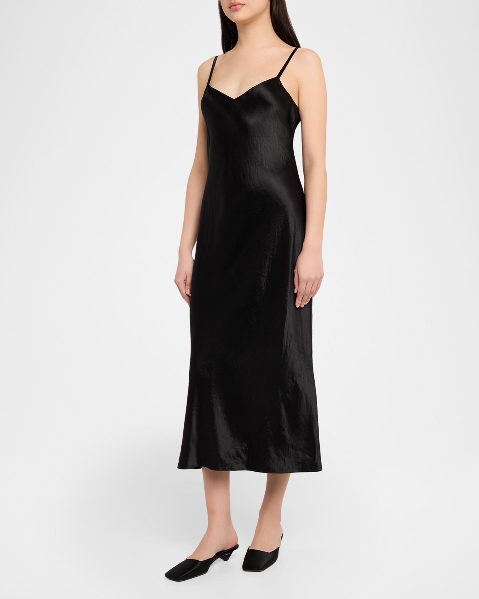 vince fitted satin slip dress Vince Womens V-Neck Maxi Slip Dress, Jade Lake, XX-Small at Amazon Women's  Clothing store