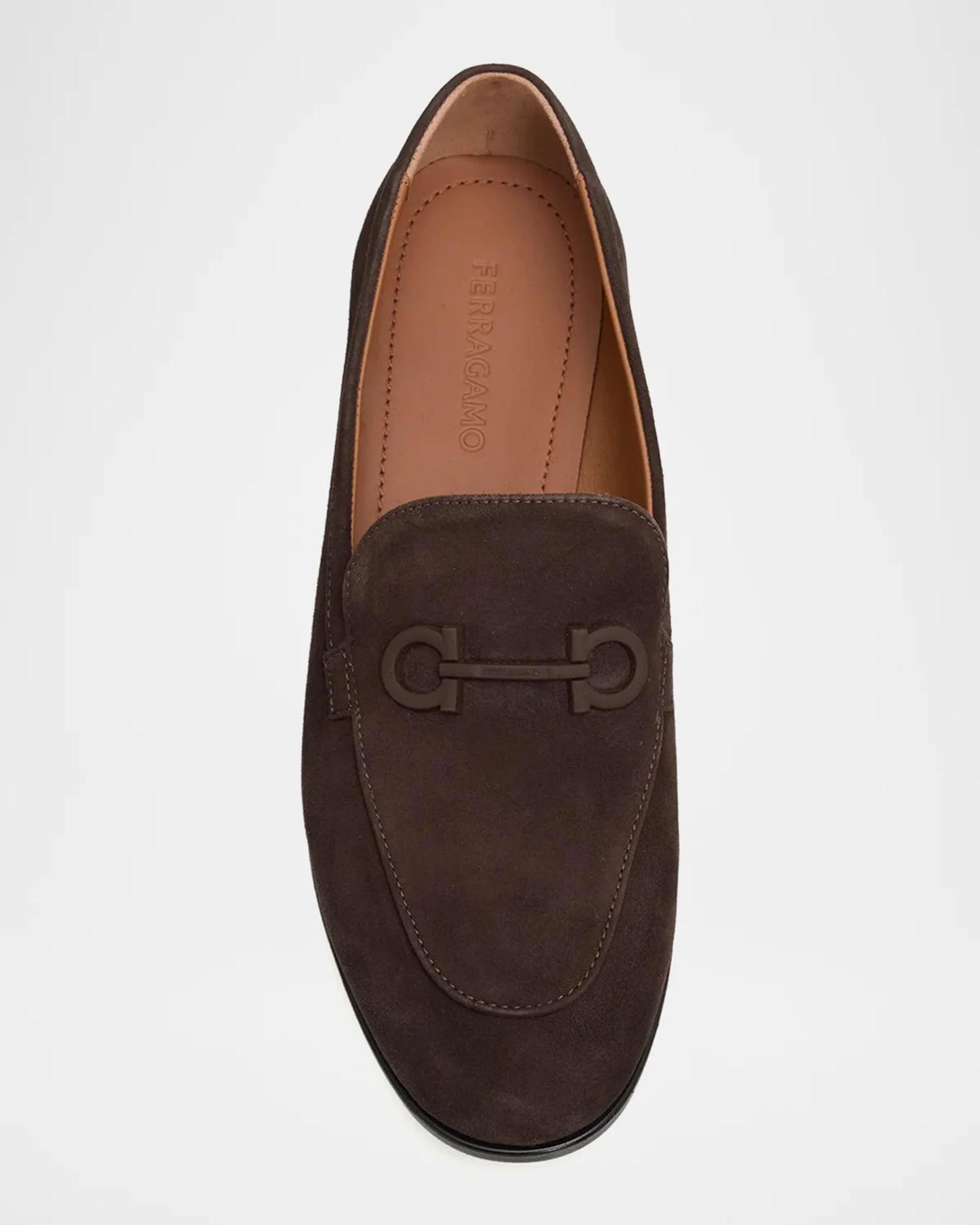 FERRAGAMO Suede Gancini Loafers | Neiman Marcus