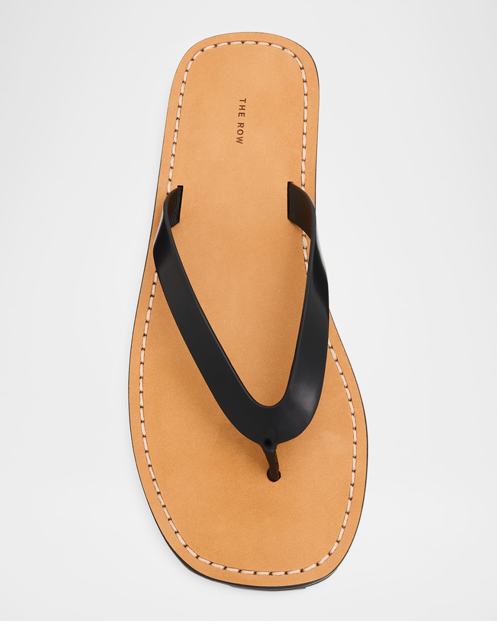 THE ROW City Leather Flat Thong Sandals | Neiman Marcus