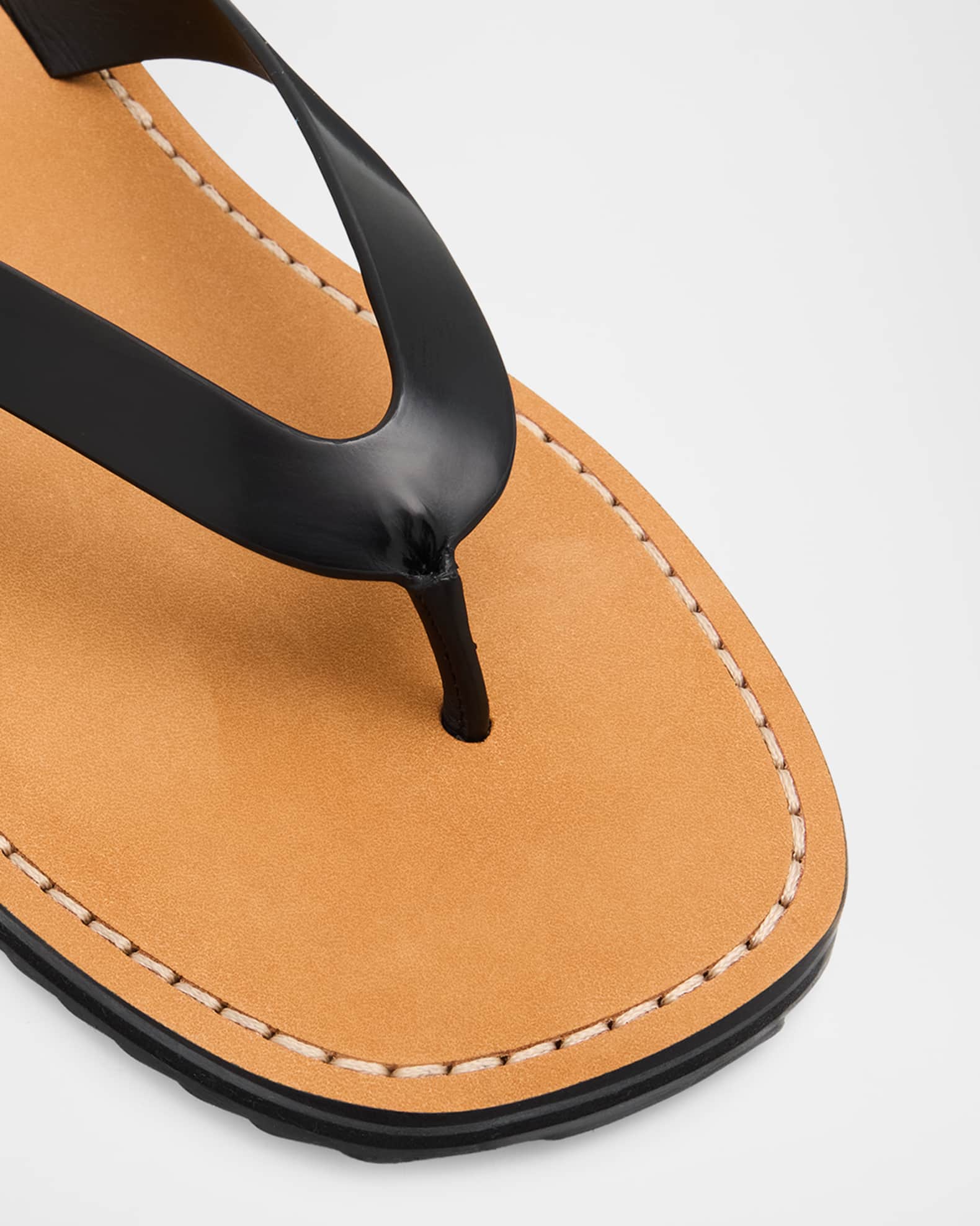 THE ROW City Leather Flat Thong Sandals | Neiman Marcus