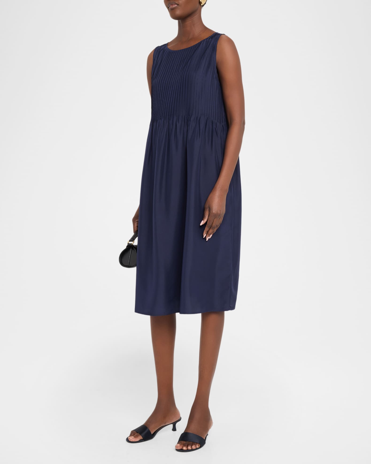 green emerald velvet dress Washable Wool Rib Release Pleat Dress  Eileen Fisher Renew