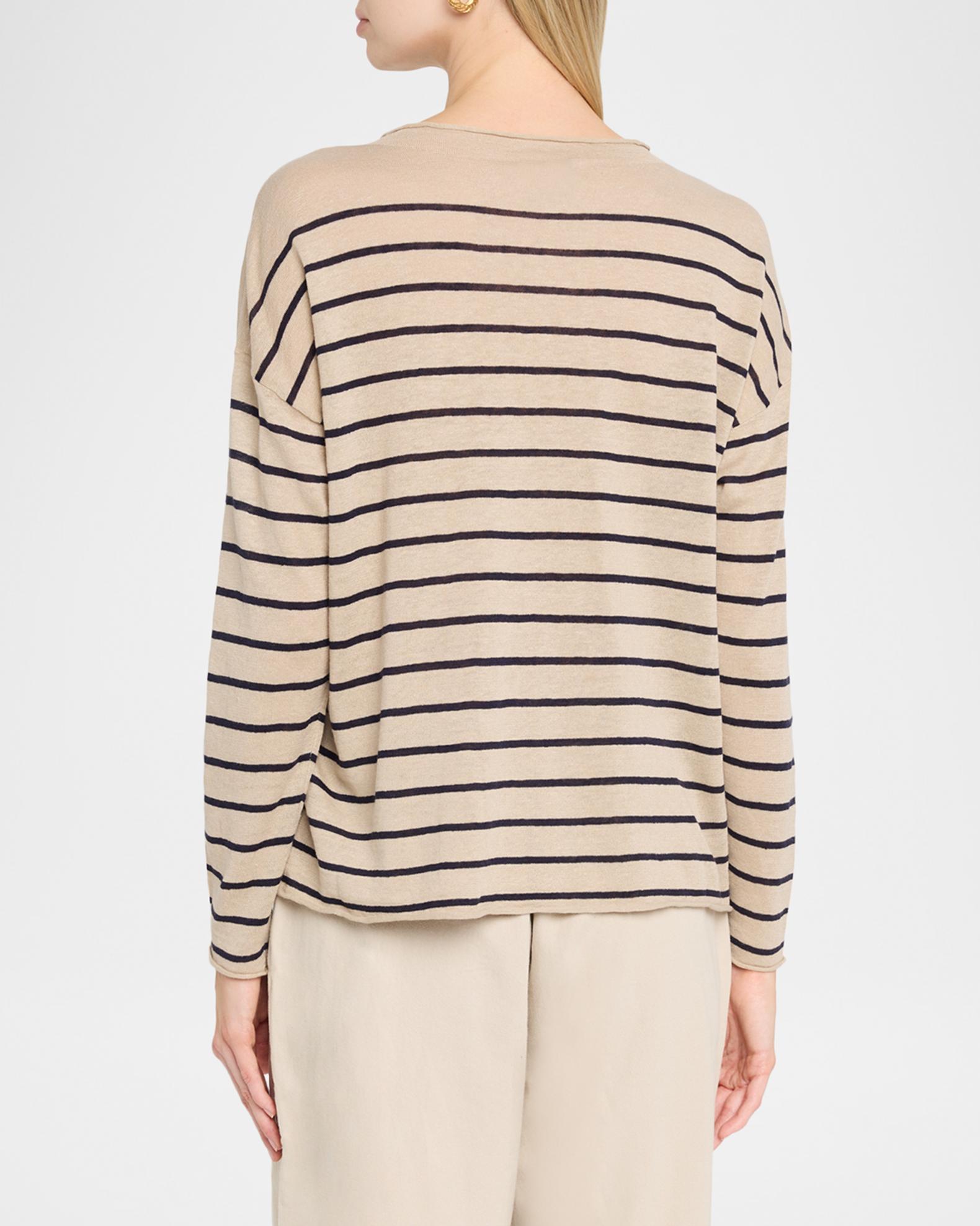 Eileen Fisher Striped Organic Linen-Organic Cotton Sweater 