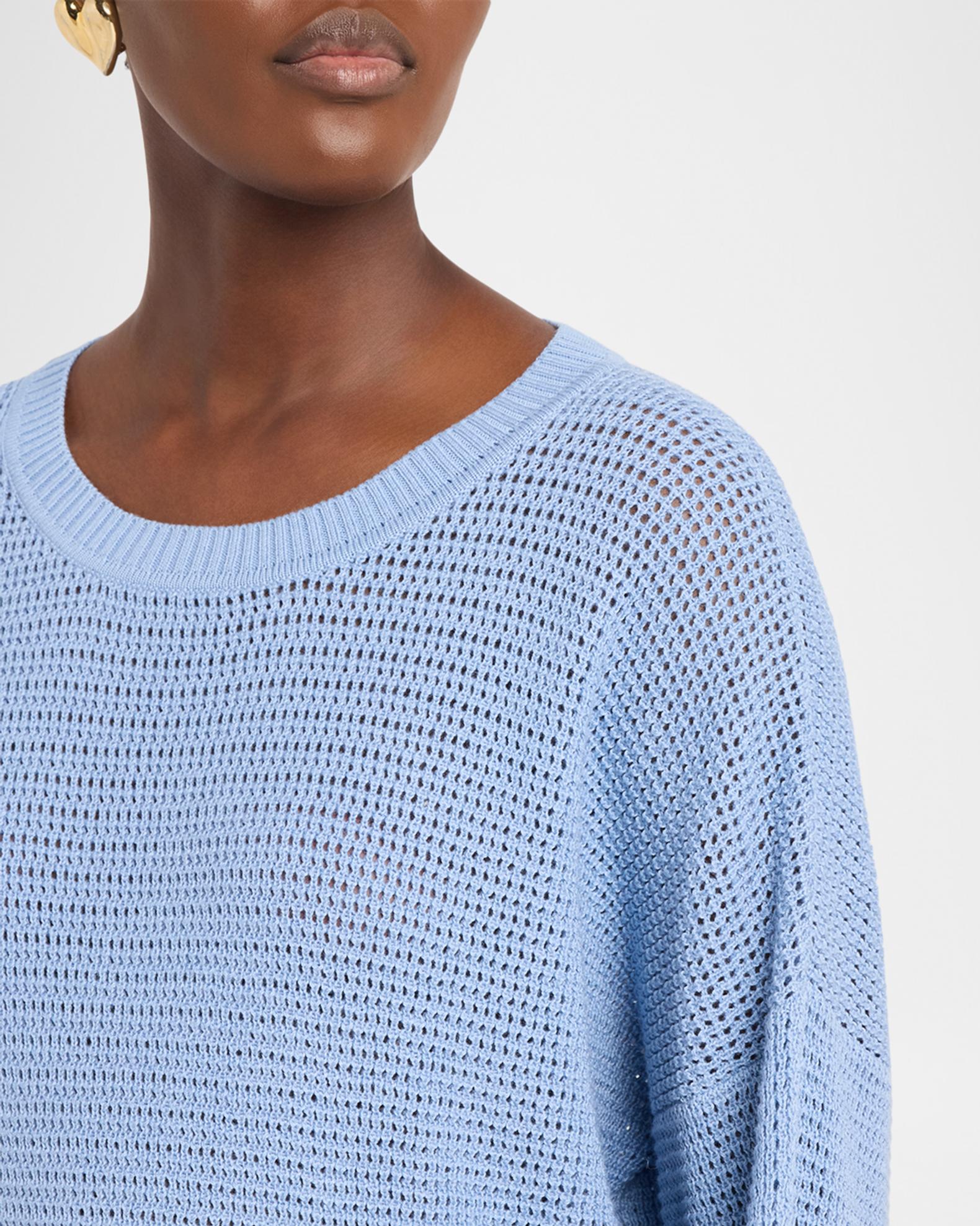 Eileen Fisher Crew-Neck Knit Mesh Sweater | Neiman Marcus