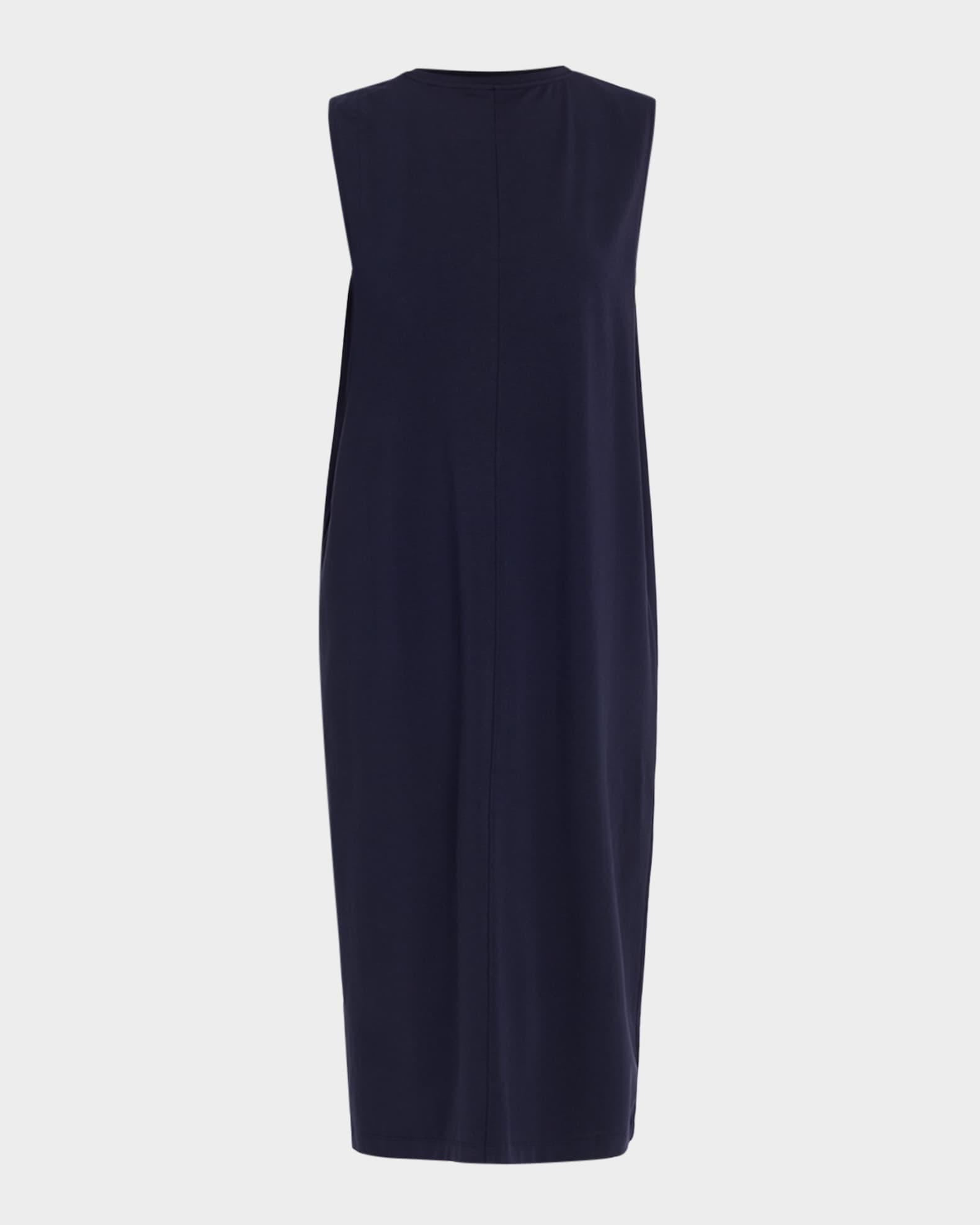 Eileen Fisher Sleeveless High-Neck Jersey Midi Shift Dress