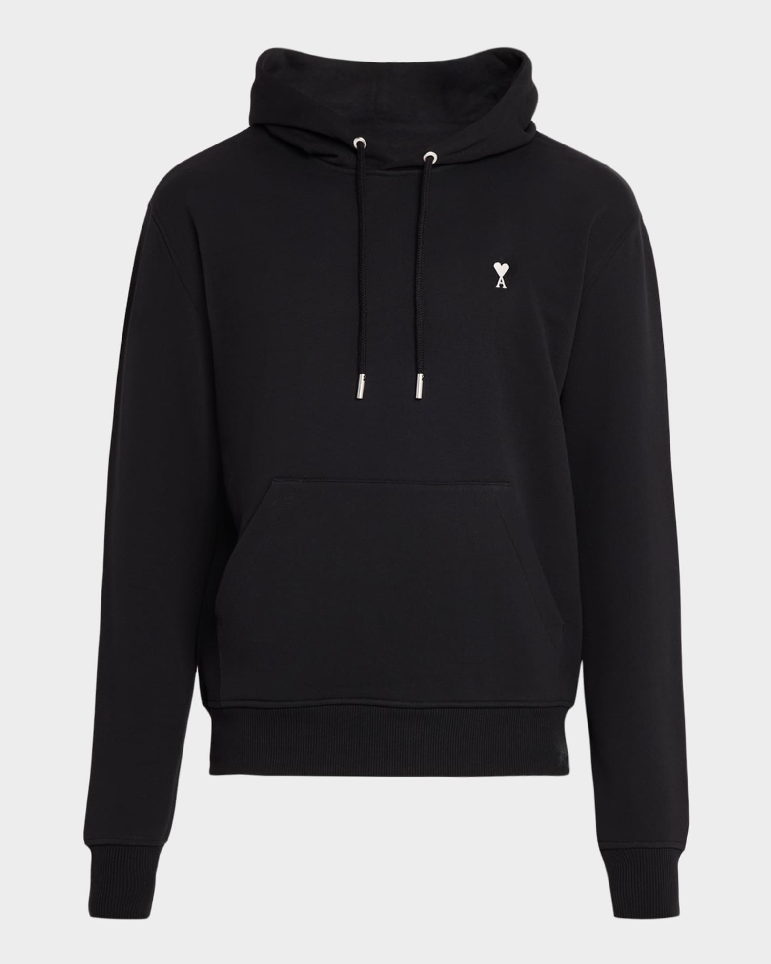 Ami Paris Men's Quota Contrast-Embroidered Cotton Hoodie | Neiman