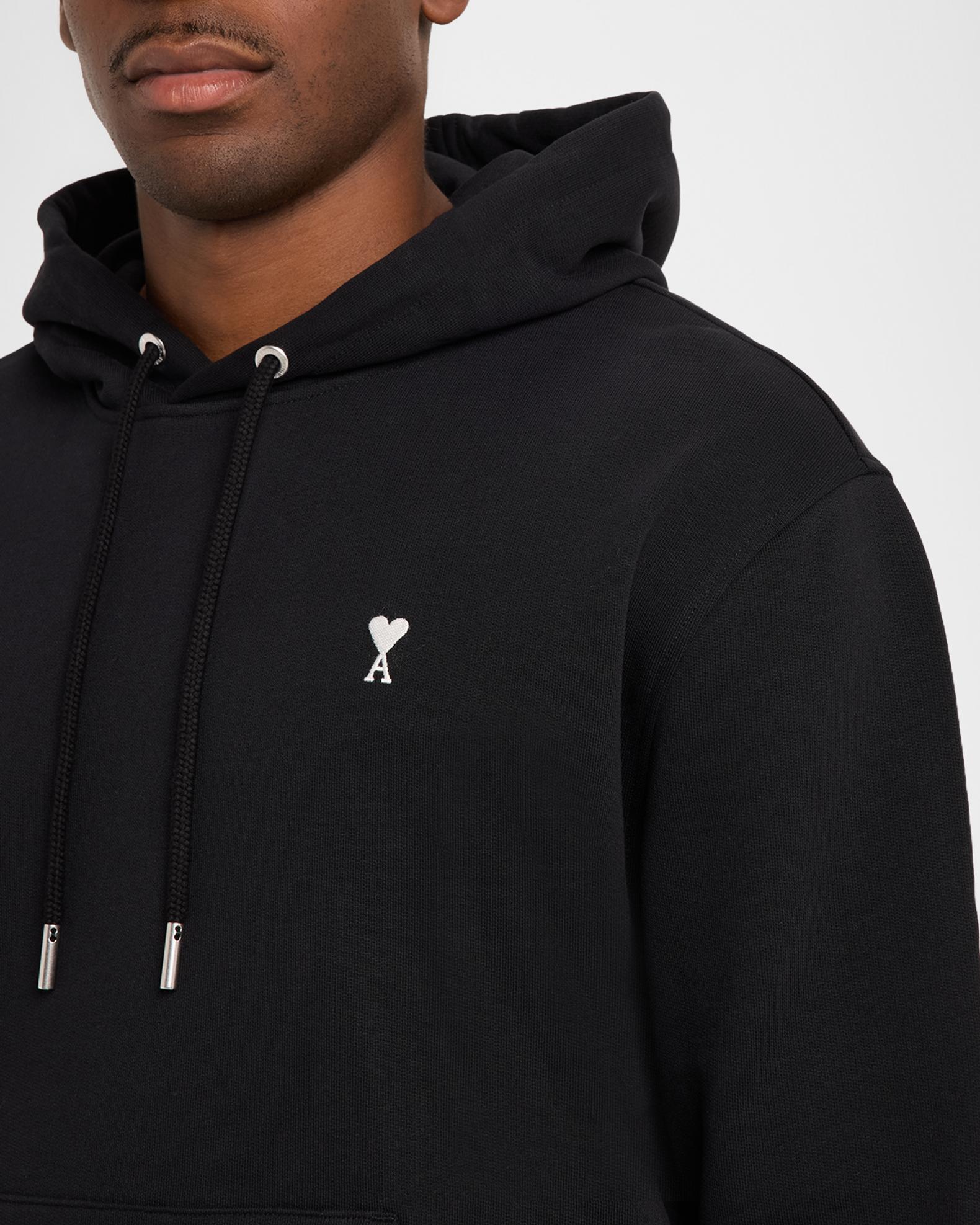 ami Ami Paris Men's Quota Contrast-Embroidered Cotton Hoodie | Neiman