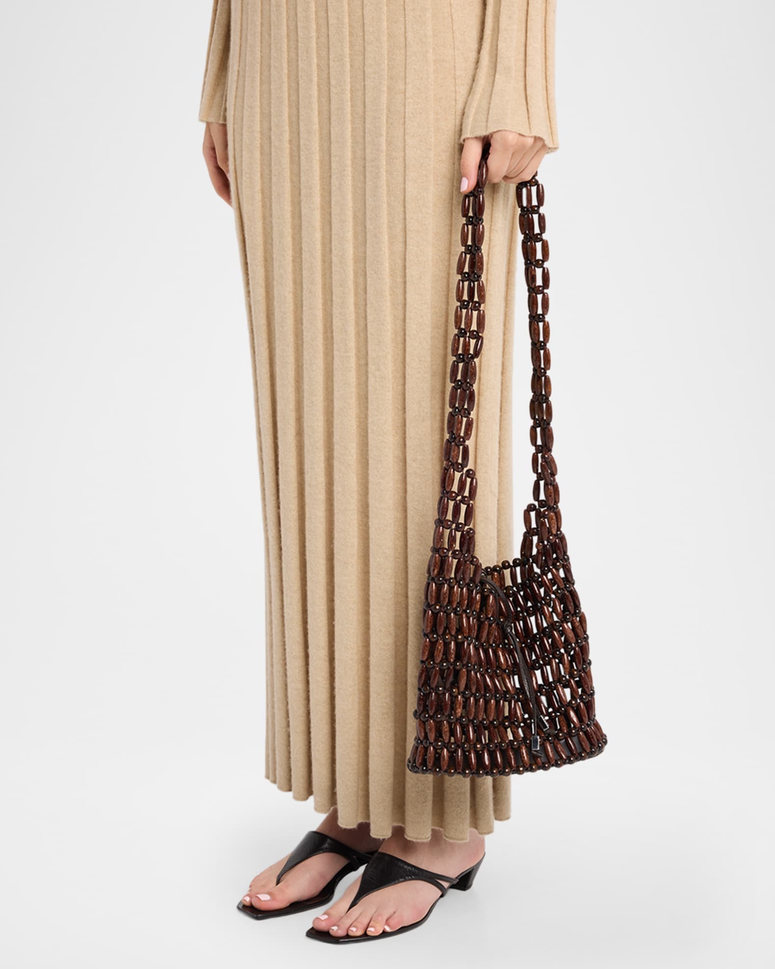 STAUD Coronado Wooden Bead Tote Bag | Neiman Marcus