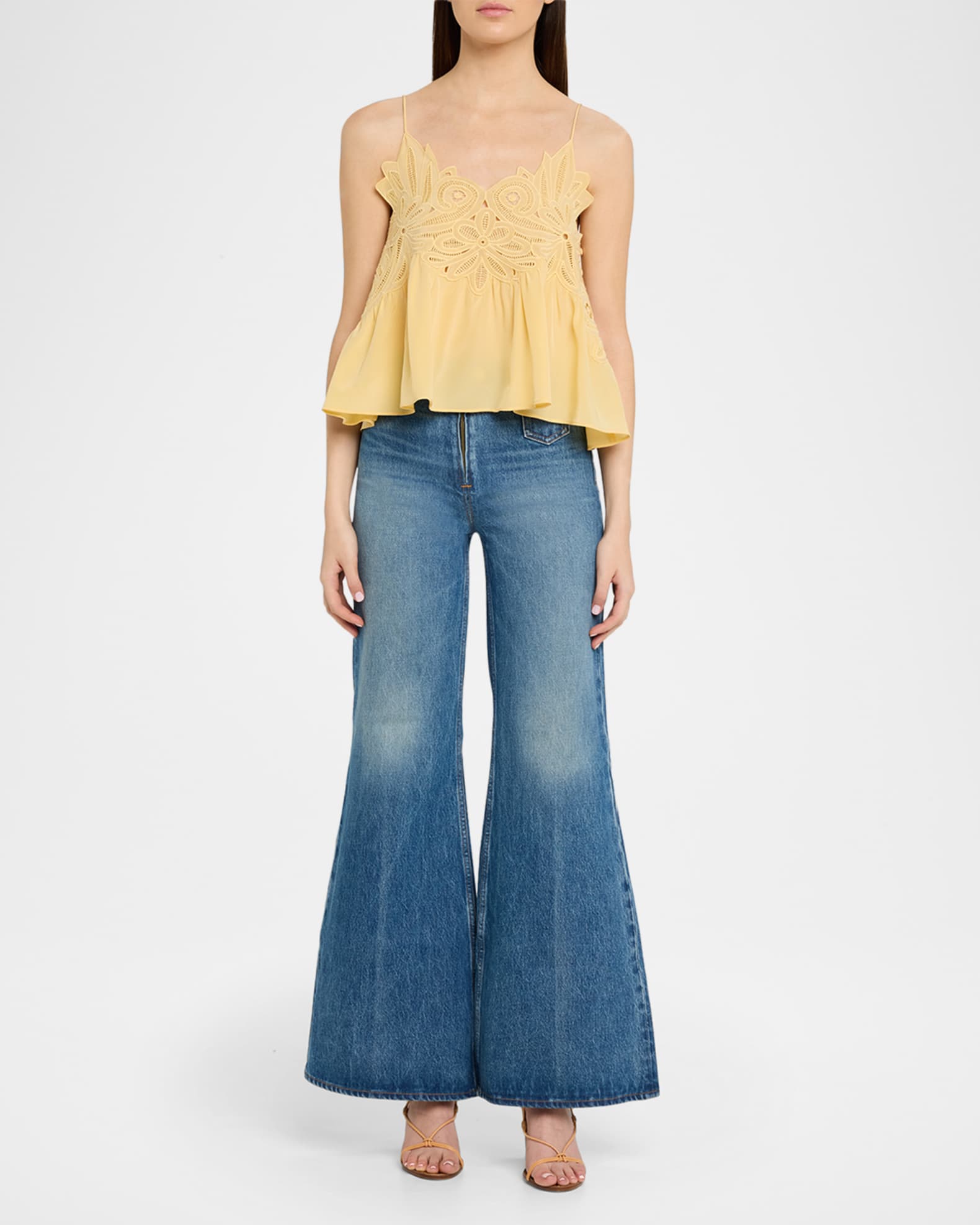 Ulla Johnson Rosie Embroidered Silk Top | Neiman Marcus