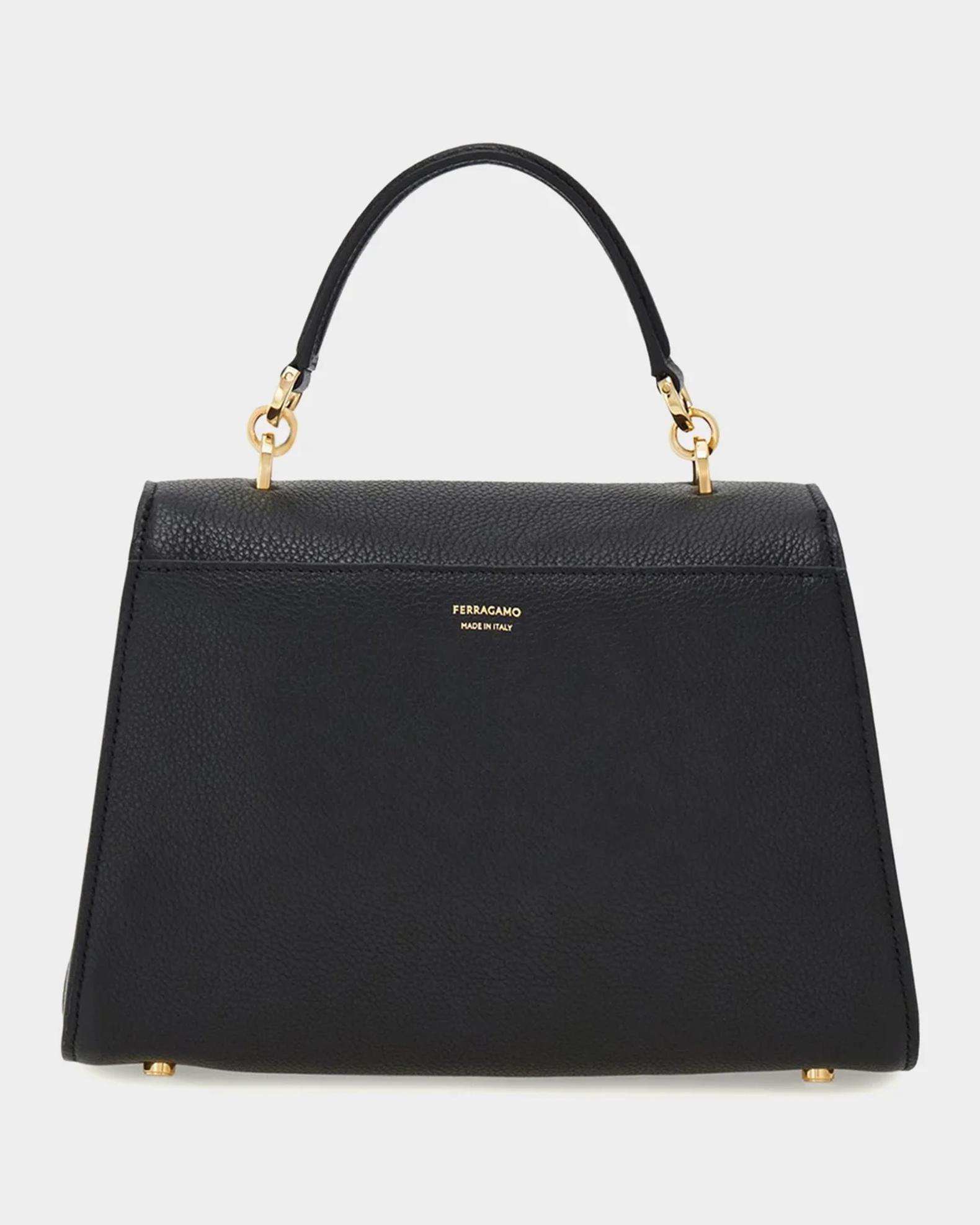 FERRAGAMO Double Gancio Leather Top-Handle Bag | Neiman Marcus