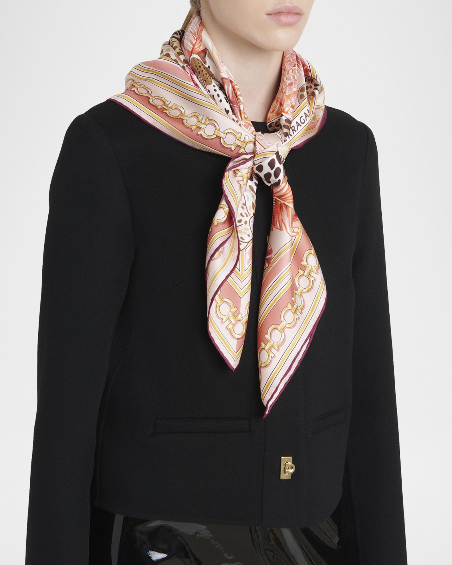 Ferragamo Poised Leopards Print Silk Scarf | Neiman Marcus